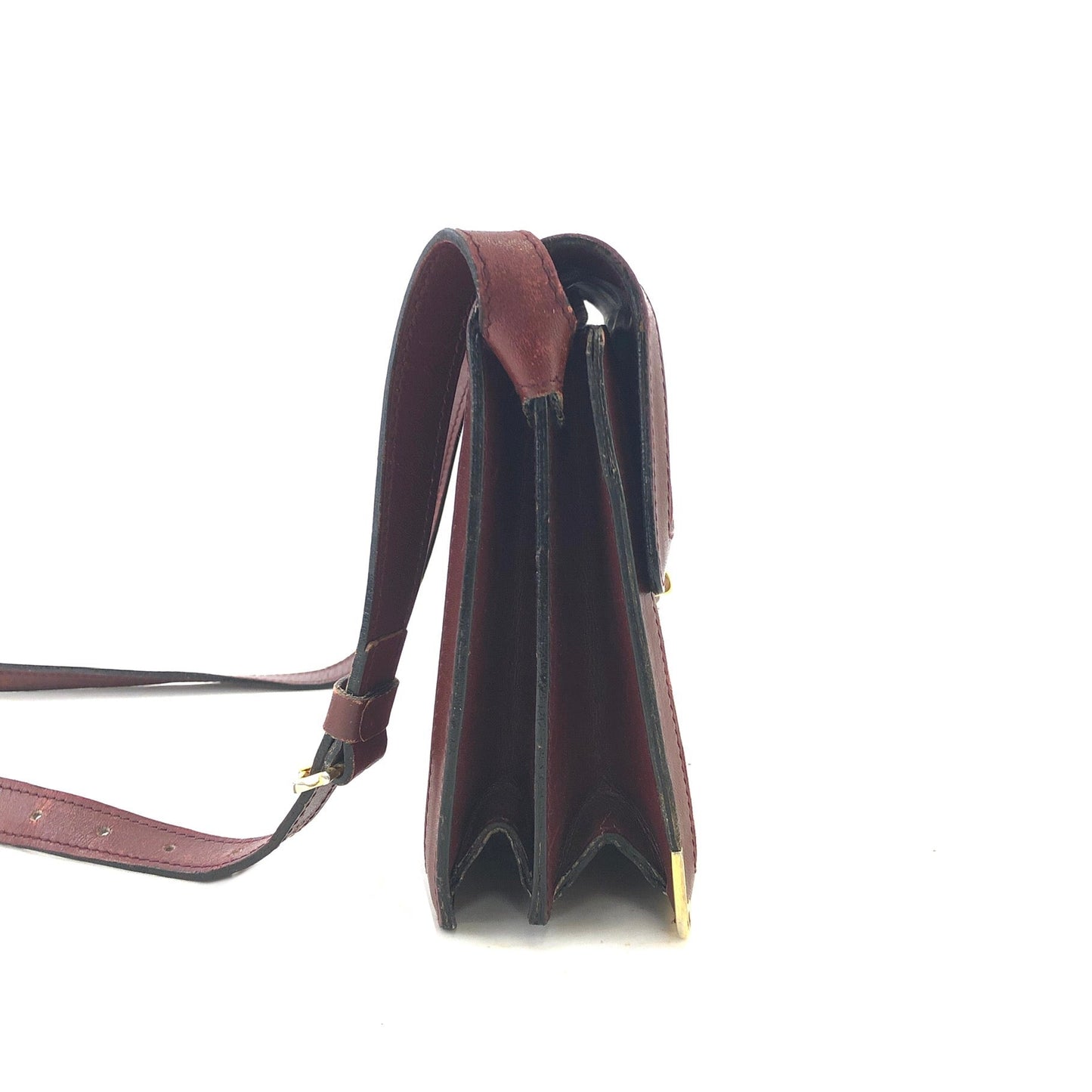 Cartier Must Line Suede Shoulder bag Bordeaux Vintage Old cyi7gh