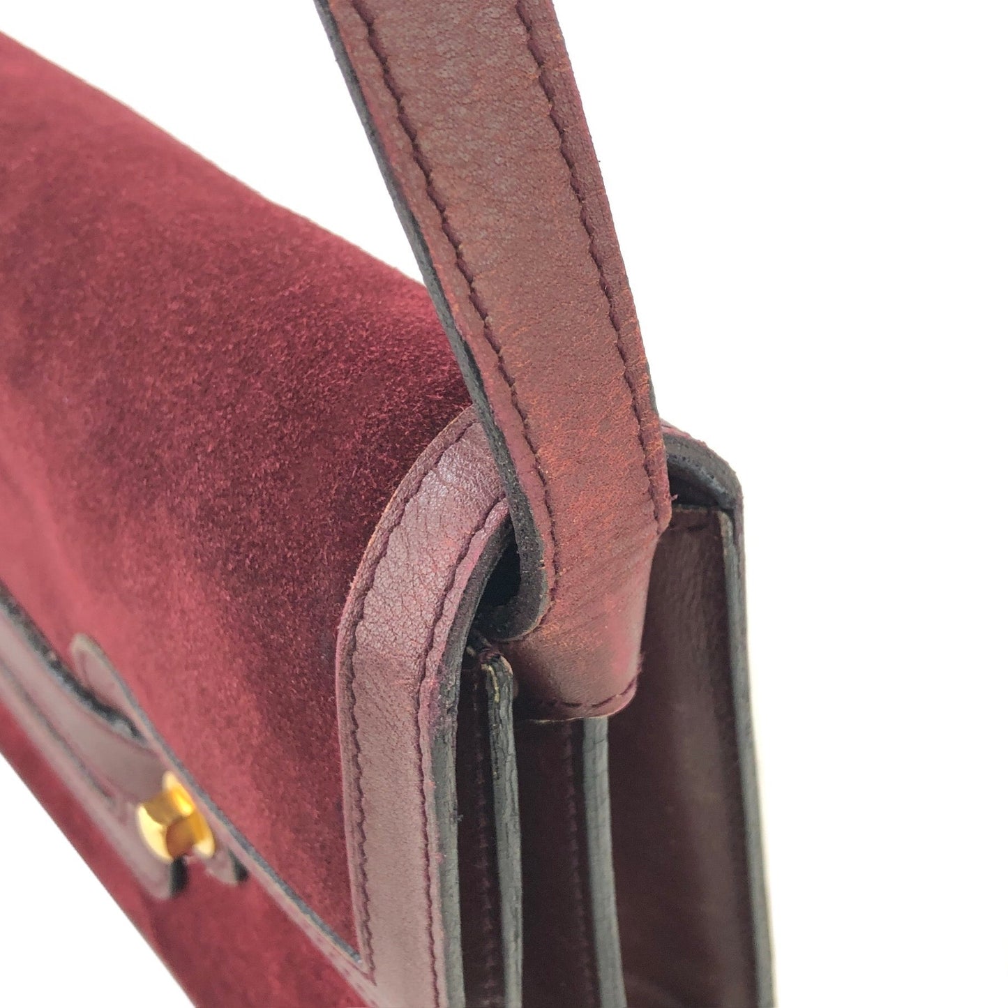 Cartier Must Line Suede Shoulder bag Bordeaux Vintage Old cyi7gh