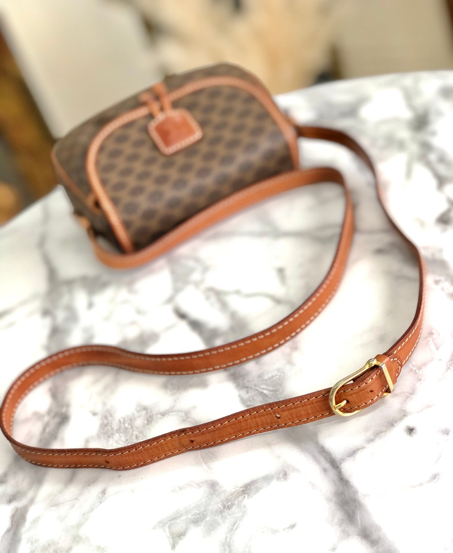 CELINE Macadam Blason Tassel Small Shoulderbag Brown Vintage Old celine my22ht