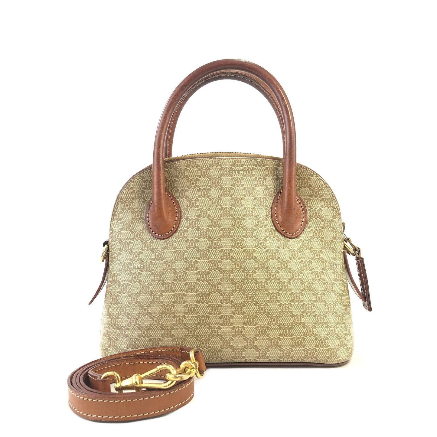 CELINE Macadam 2WAY迷你包 Bugatti Bored 手提包單肩包米色復古 oldceline k2jmdu