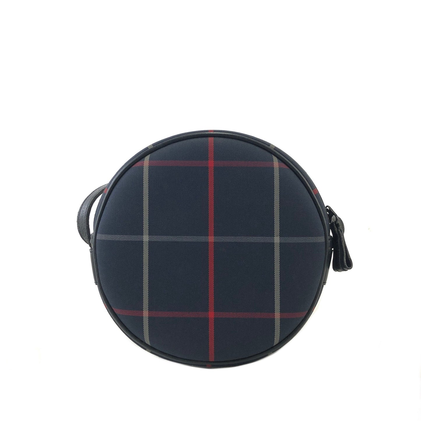 Burberrys Windowpane Check Pattern Round Small Shoulder bag Navy Vintage Old h4xh3h