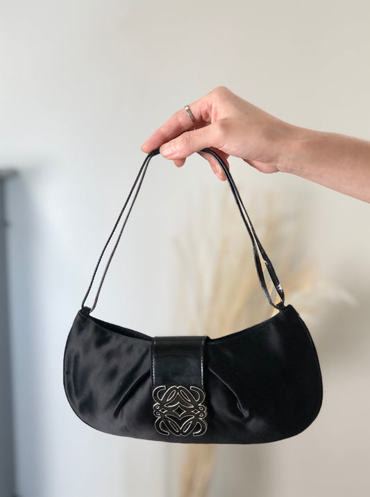 LOEWE Anagram Logo Small Handbag Black Vintage 3tugtm