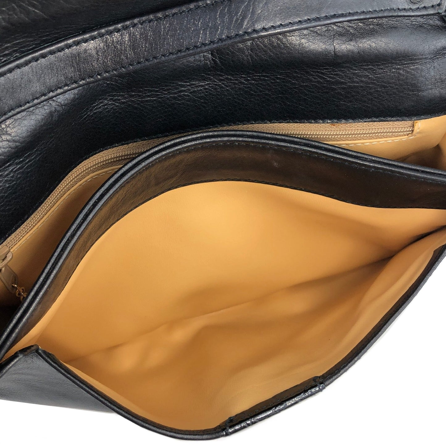 CELINE Gancini Leather Shoulder bag Clutch bag Black Vintage Old Celine 6ehwcp