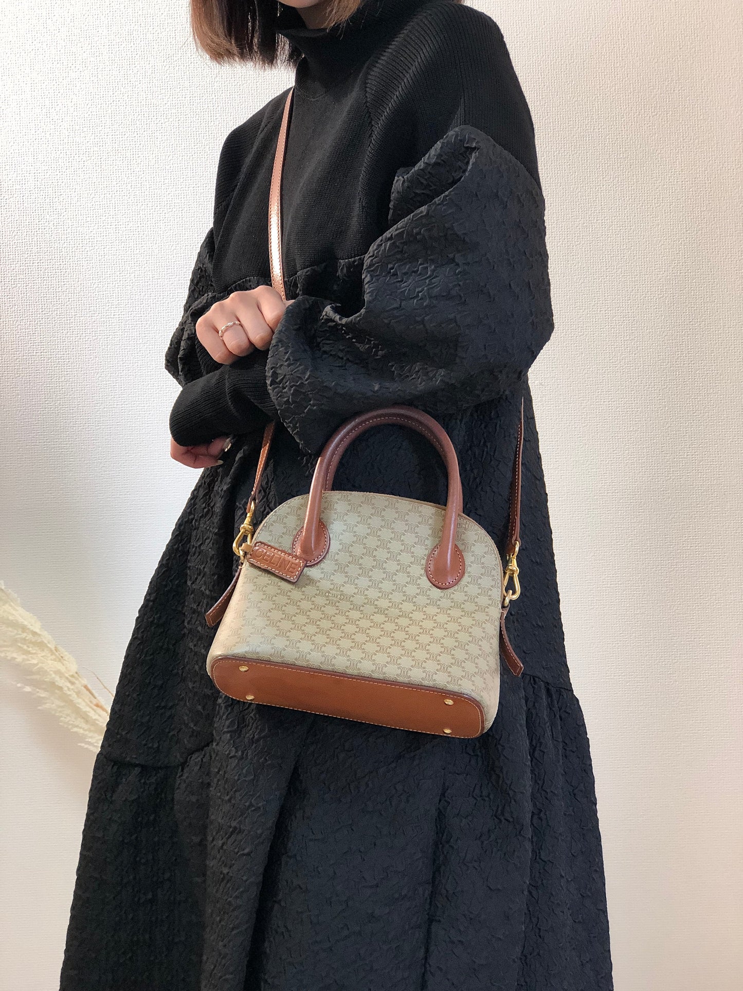 CELINE Macadam 2WAY迷你包 Bugatti Bored 手提包單肩包米色復古 oldceline k2jmdu
