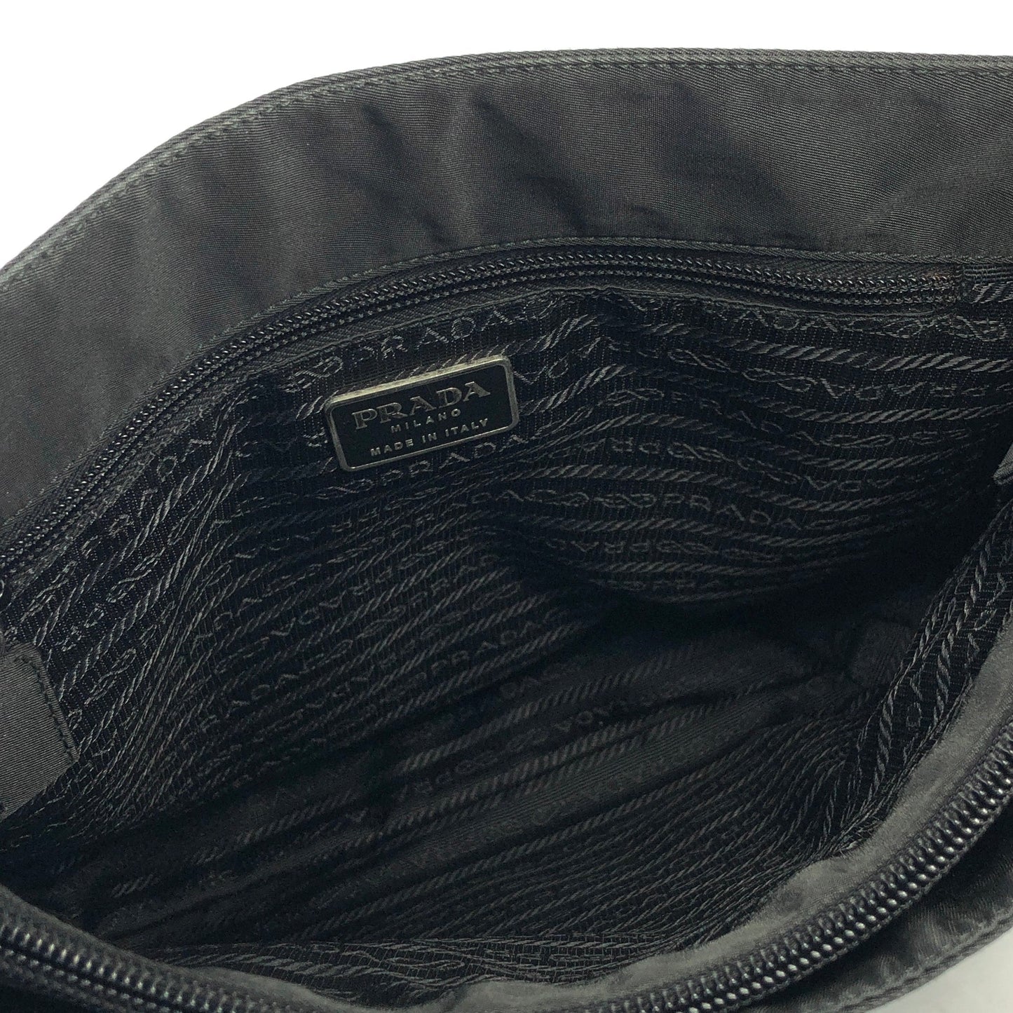PRADA triangle logo Nylon one handle tote bag black Vintage Old 44guk3