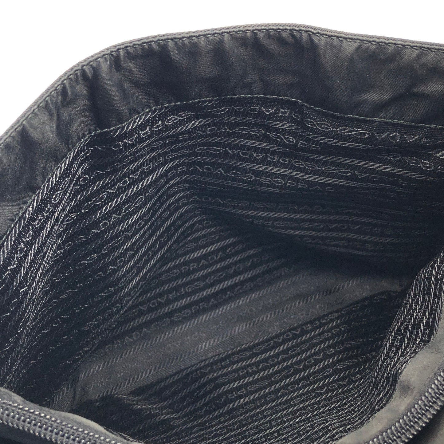 PRADA triangle logo Nylon one handle tote bag black Vintage Old 44guk3