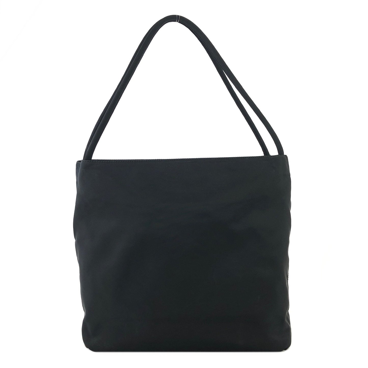 PRADA triangle logo Nylon one handle tote bag black Vintage Old 44guk3