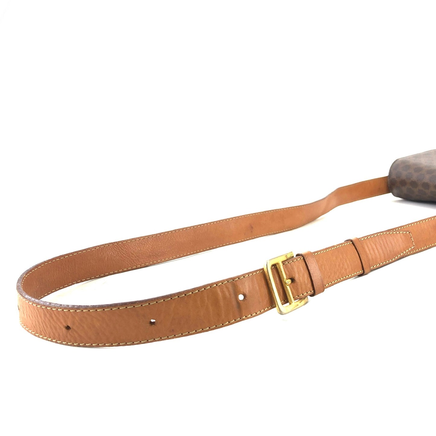 CELINE Macadam Horse carriage Leather crossbody Shoulder bag Brown Vintage Old Celine 6pg6byー