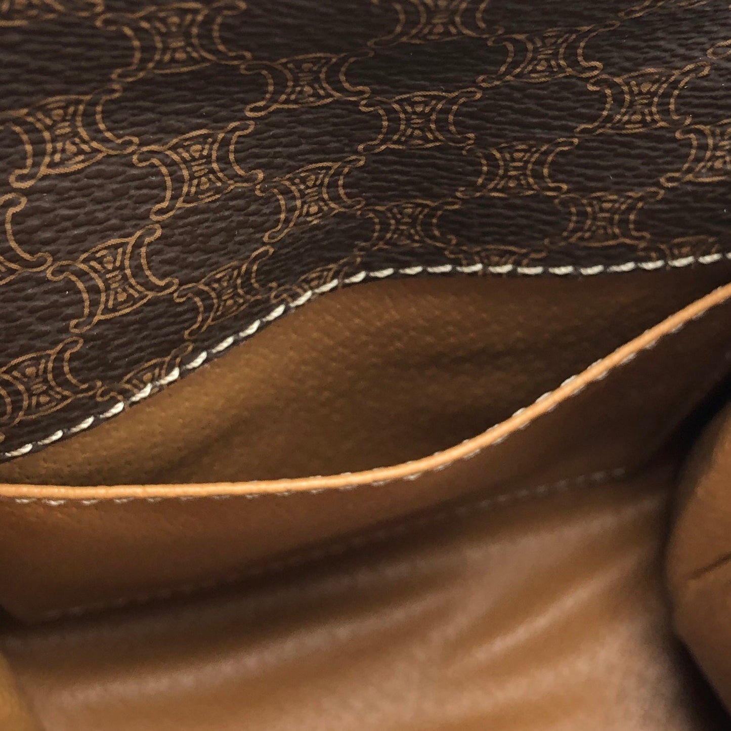 CELINE Macadam Gancini Top handle Handbag Shoulder bag 2way Brown Old CELINE Vintage ummetd