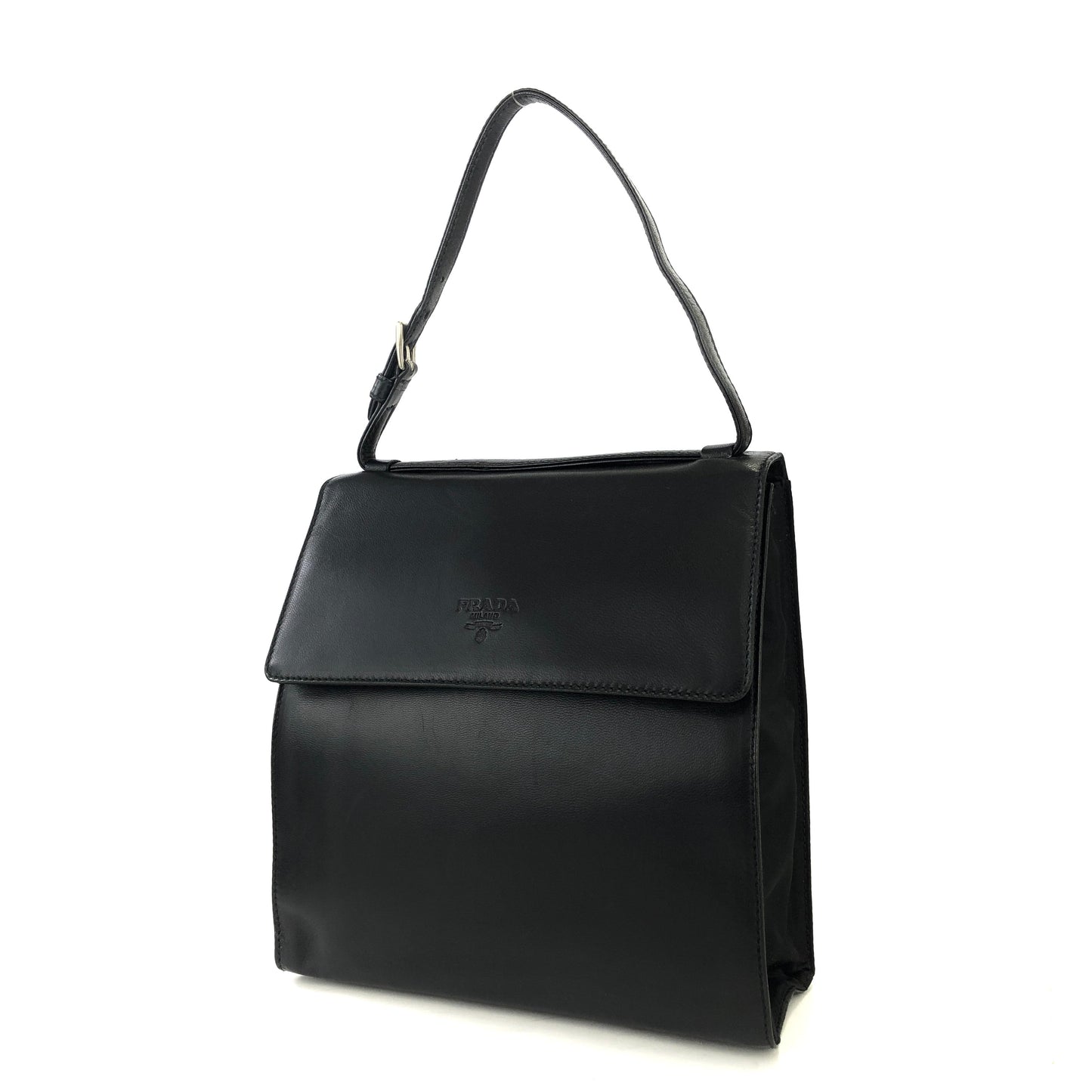 PRADA 納帕皮革手提包 黑色 wb5dh7