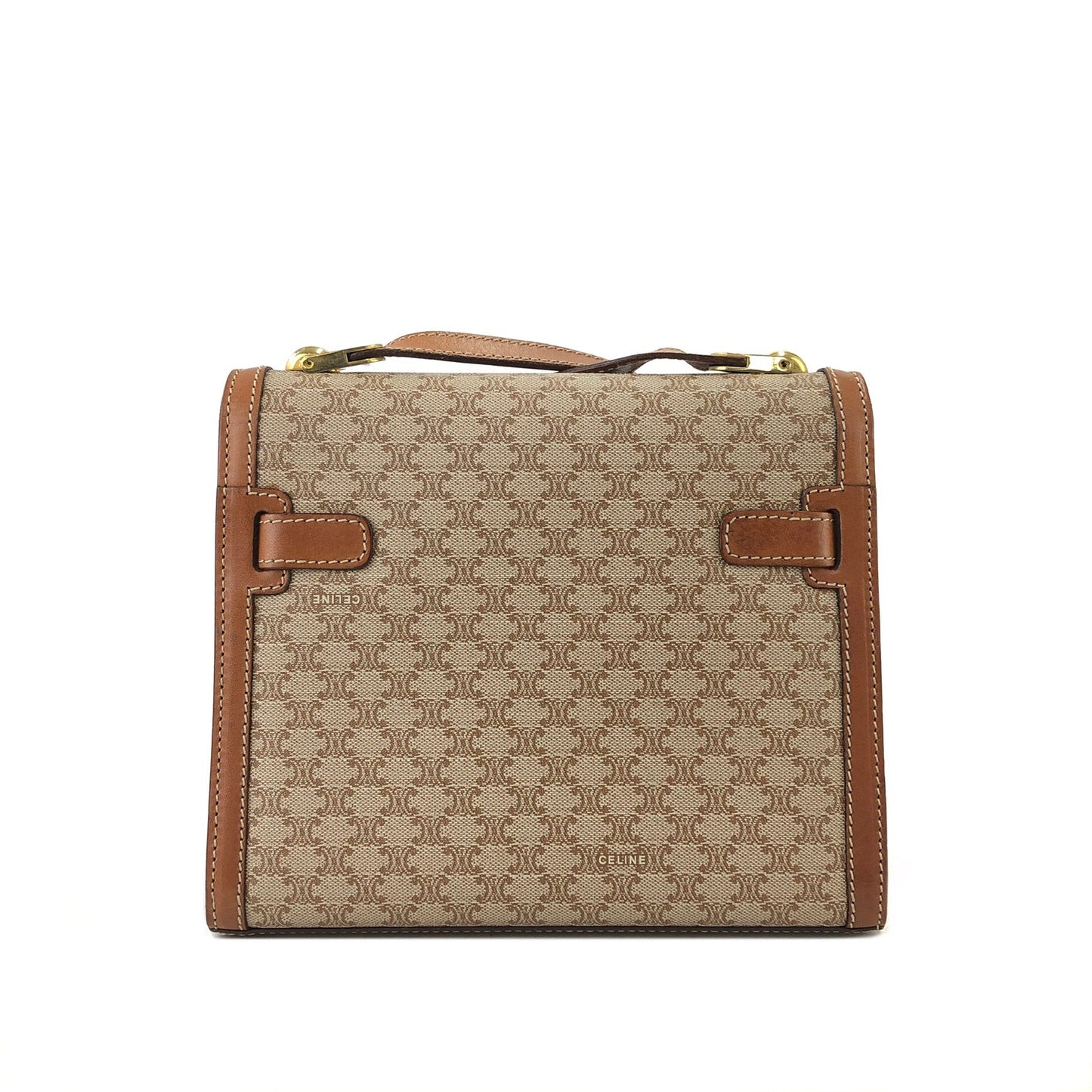 CELINE Macadam Turn lock Crossbody Shoulder bag Beige Vintage Old CELINE pm76z3