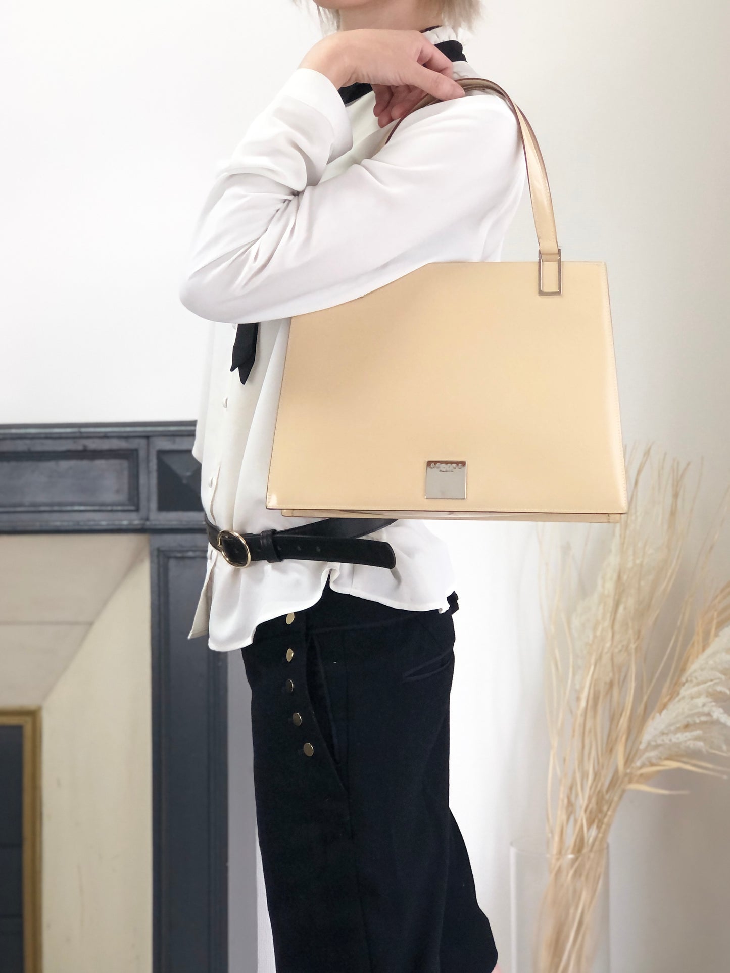CELINE 標誌兩用包 手提包 單肩包 米色 復古 nb66wk