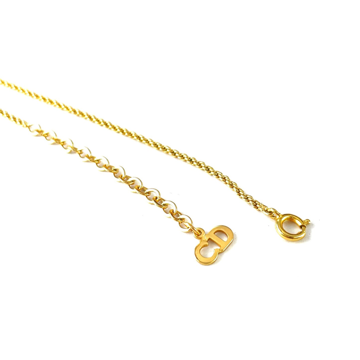 Christian Dior CD Logo Necklace Gold Vintage Old 3ttgbr