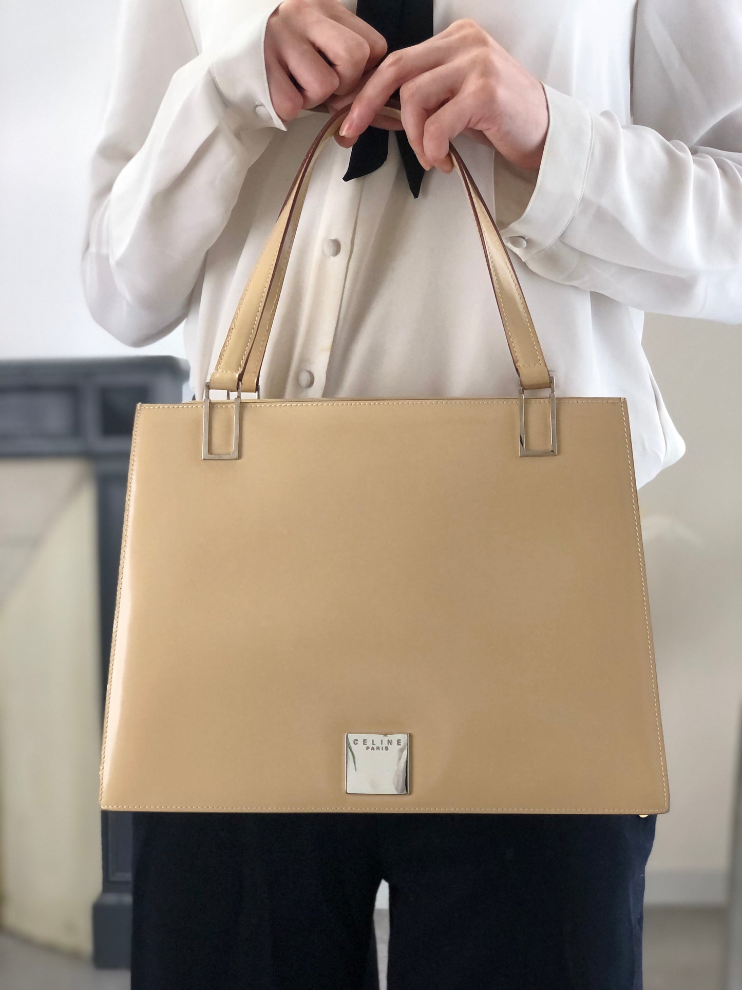 CELINE 標誌兩用包 手提包 單肩包 米色 復古 nb66wk