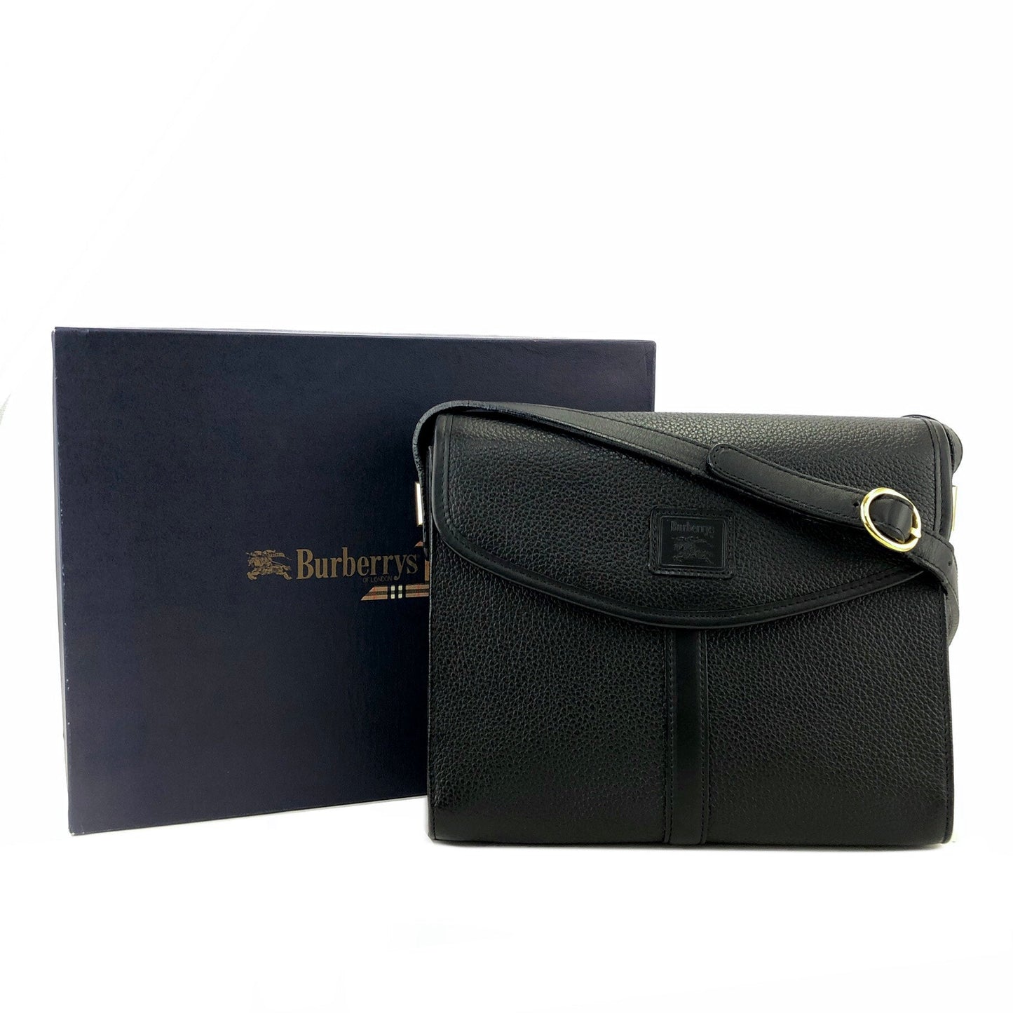 Burberrys Logo Crossbody Shoulder bag Black Vintage Old 5bhf2i