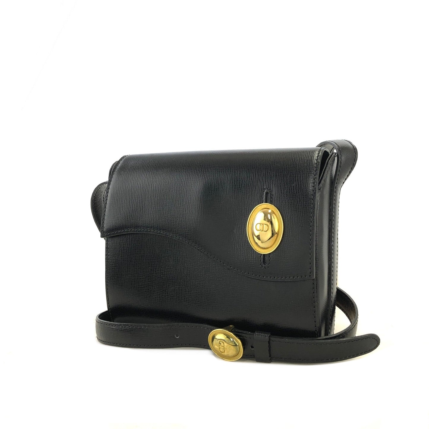 Christian Dior CD Logo Wave 斜背包 肩背包 黑色 復古 舊款 m5w356