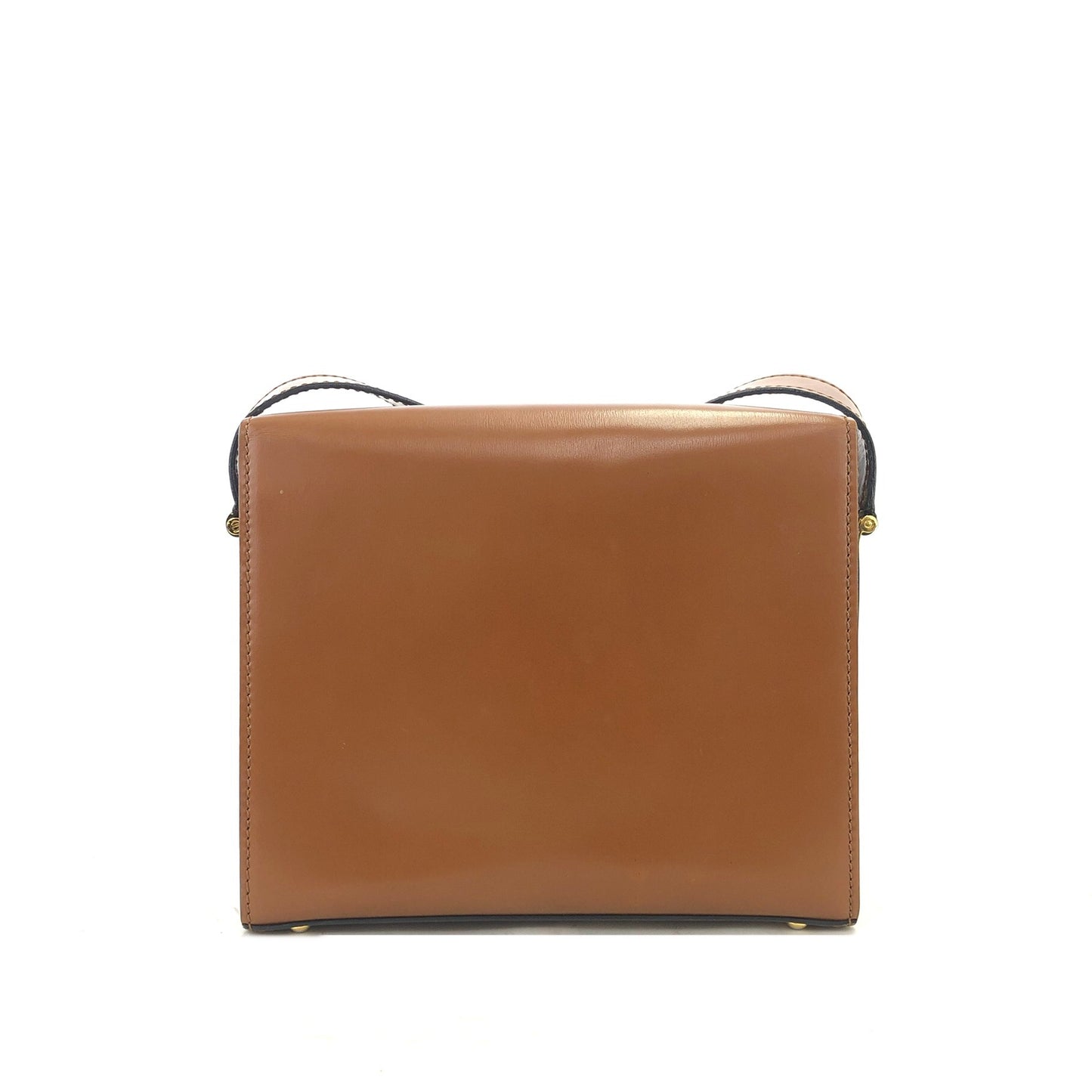 CELINE Logo Gancini 皮革 Box 單肩包 駝色 Vintage Old Celine ekrsvz
