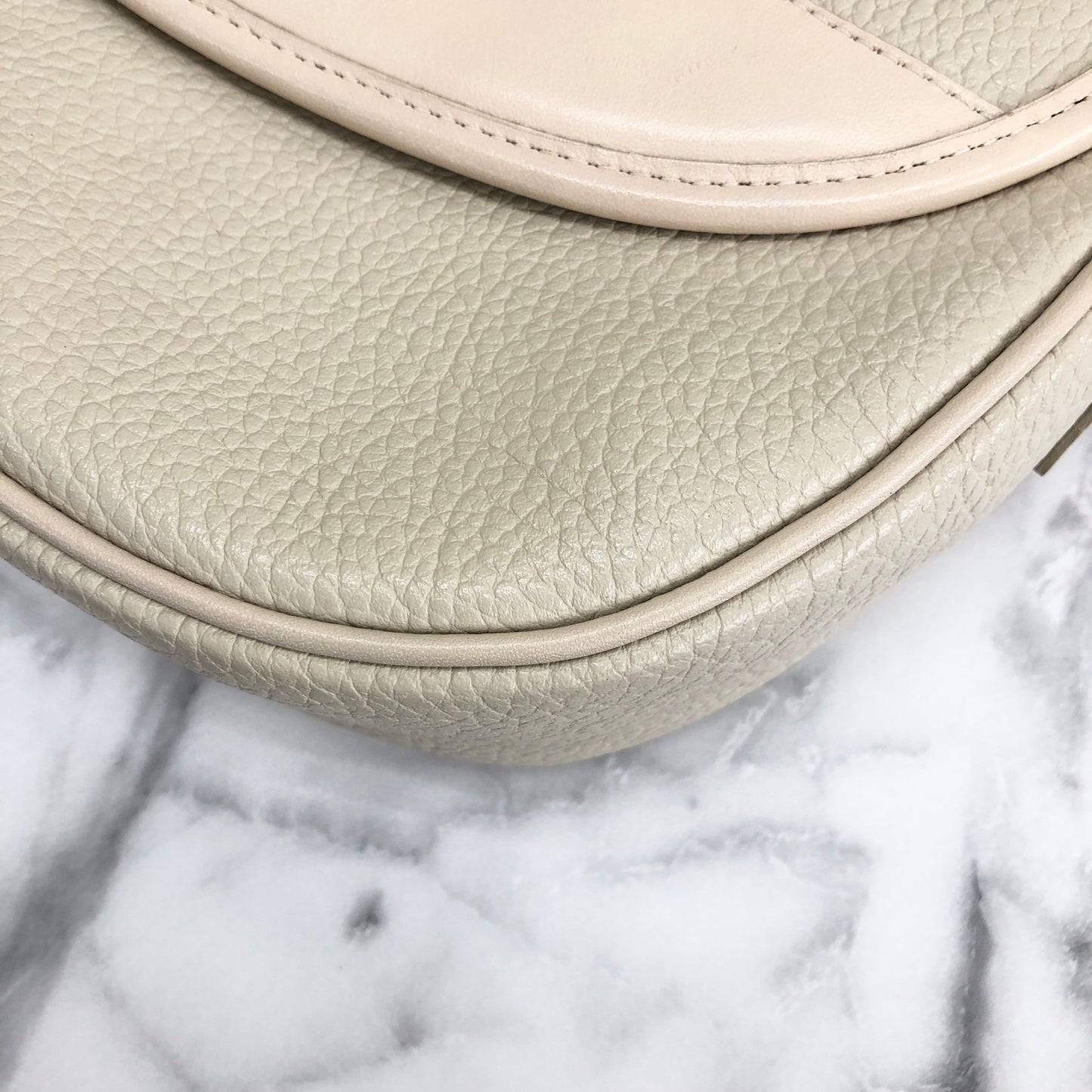 Burberrys logo embossed leather classic check off white Vintage Old 263gt2