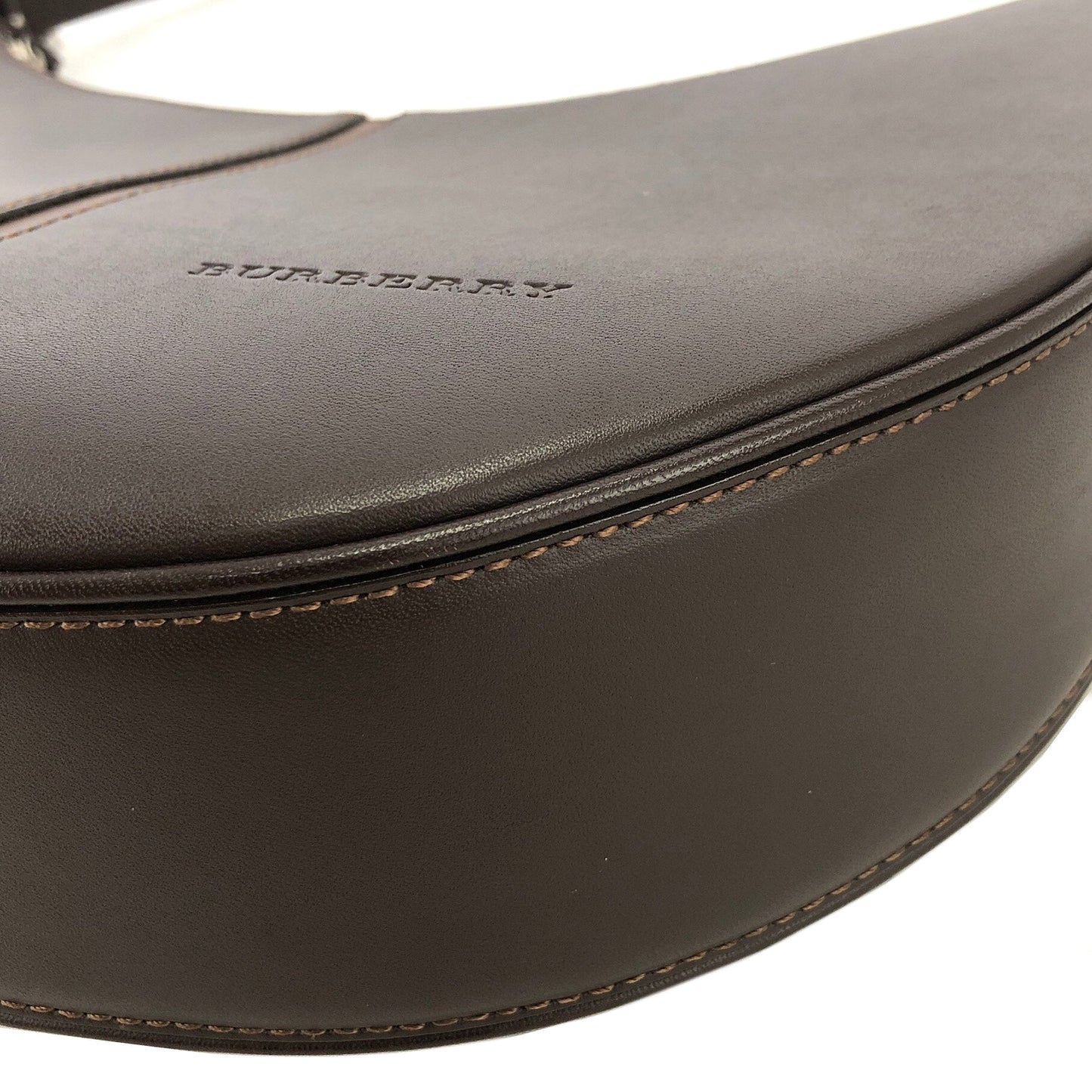 Burberrys Leather Hobo bag Shoulder bag Brown Vintage Old kuvk5s