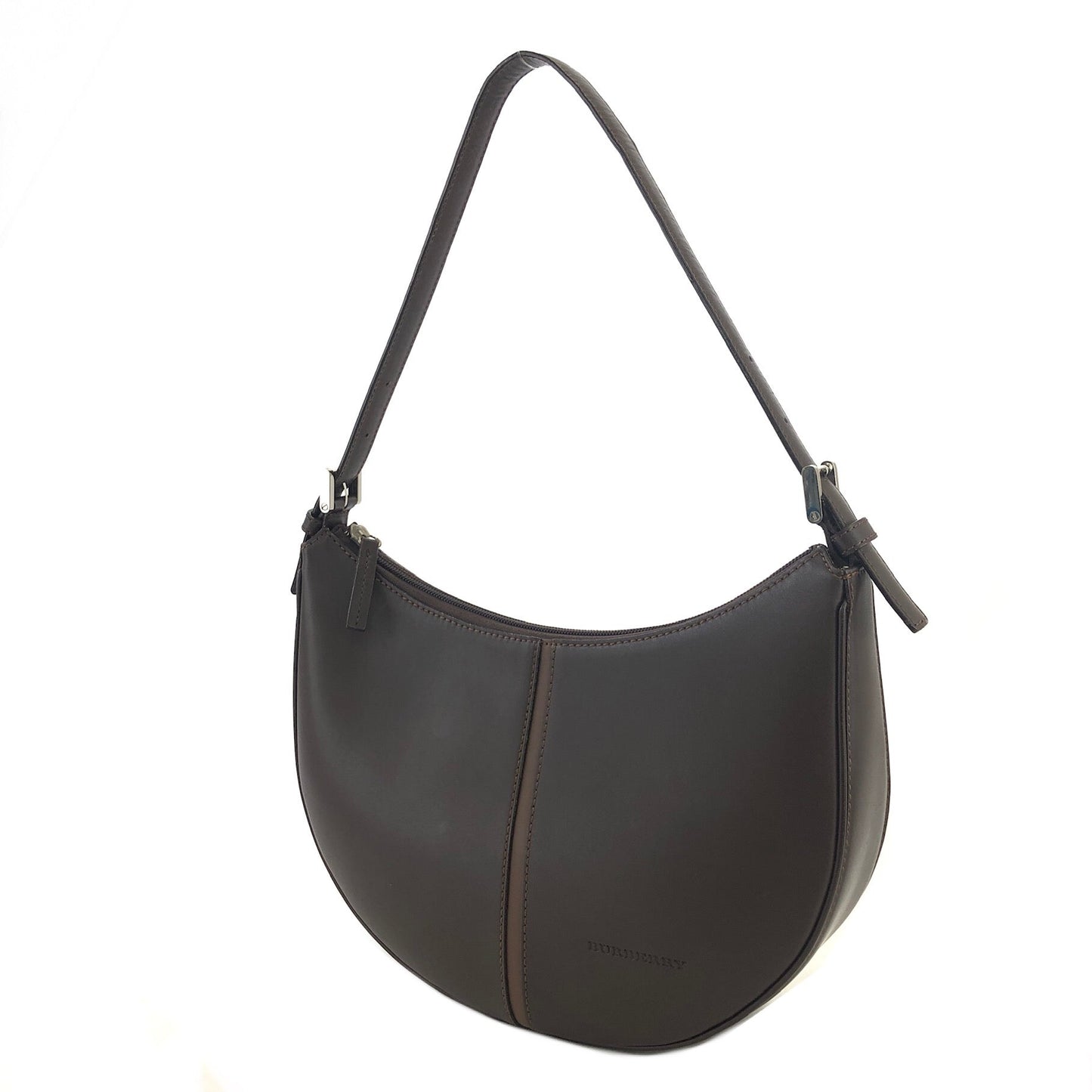 Burberrys Leather Hobo bag Shoulder bag Brown Vintage Old kuvk5s