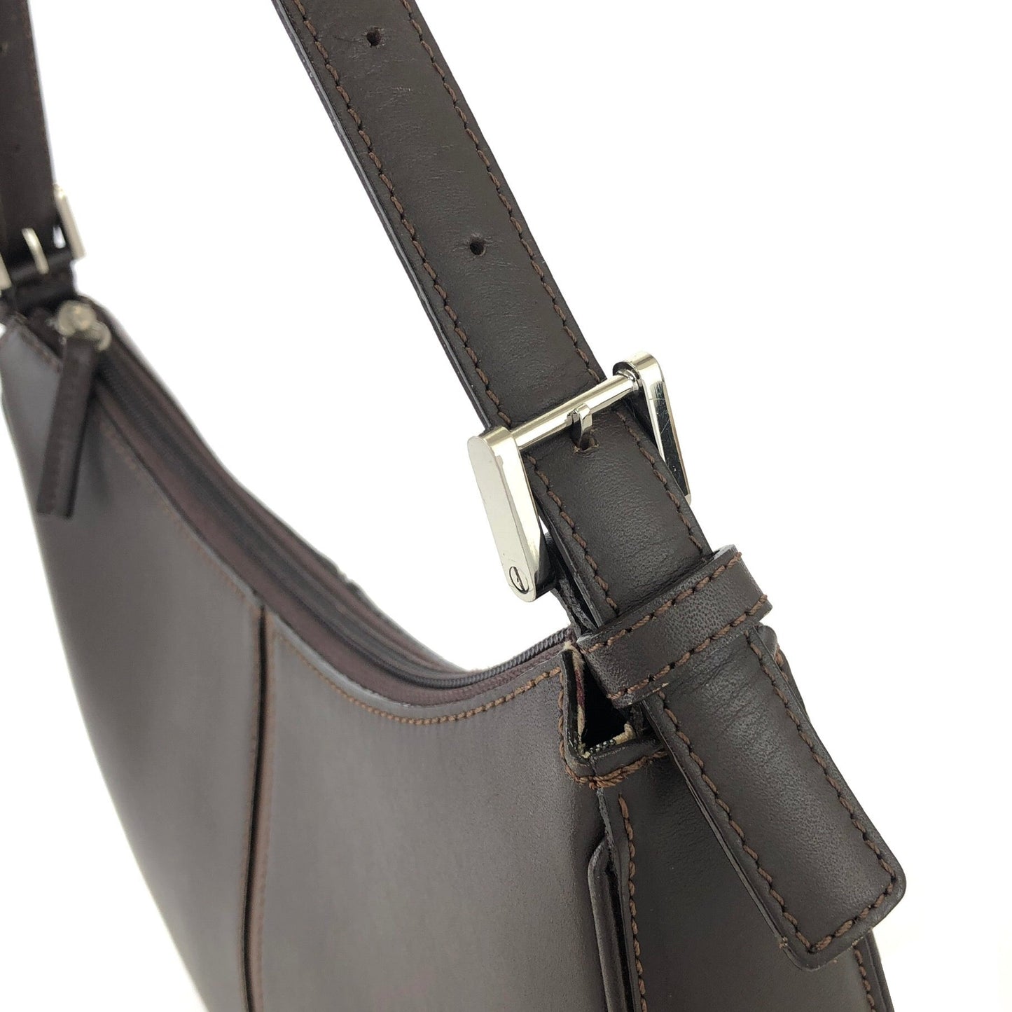 Burberrys Leather Hobo bag Shoulder bag Brown Vintage Old kuvk5s