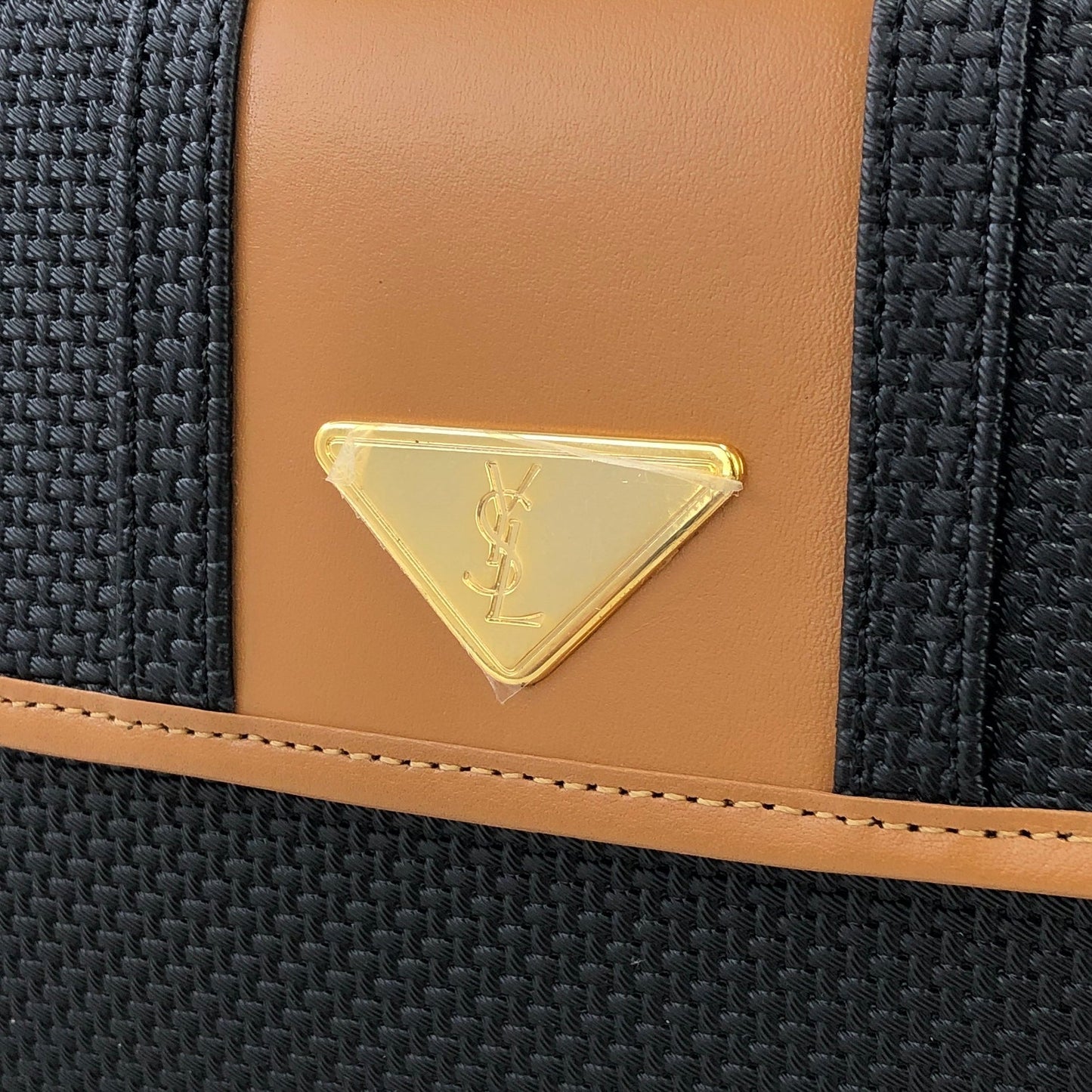 Yves Saint Laurent YSL Triangle logo Clutch bag Black Vintage Old suxezx