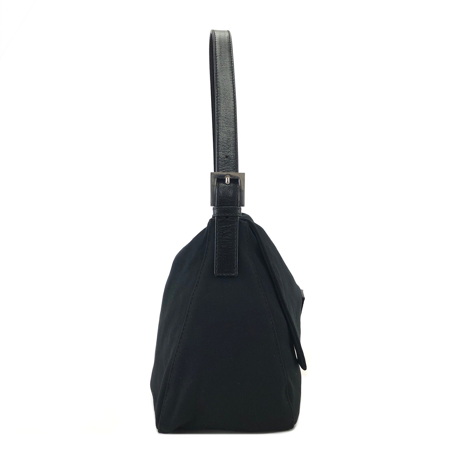 FENDI Mamma Baguette Nylon Handbag Shoulder bag Black Vintage 22vw8e
