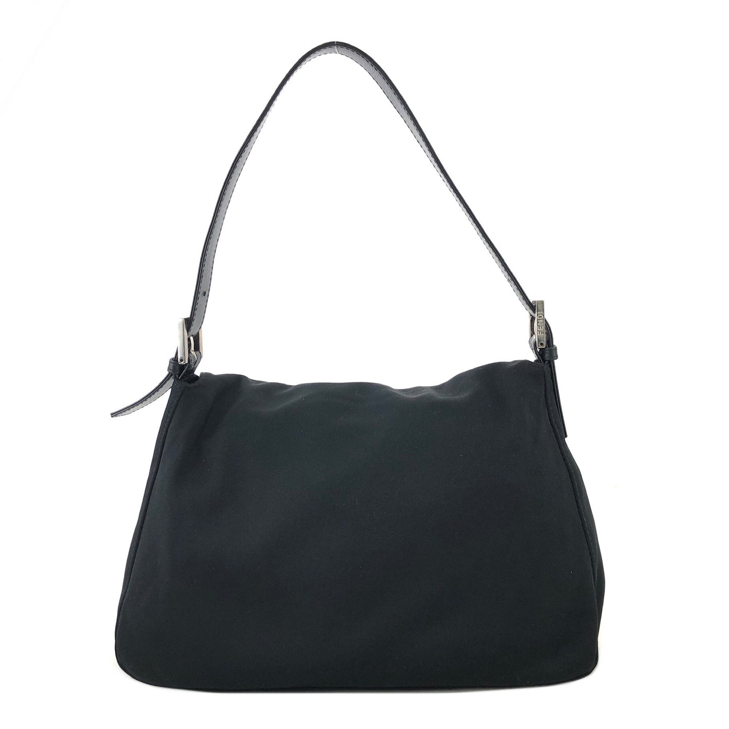 FENDI Mamma Baguette Nylon Handbag Shoulder bag Black Vintage 22vw8e