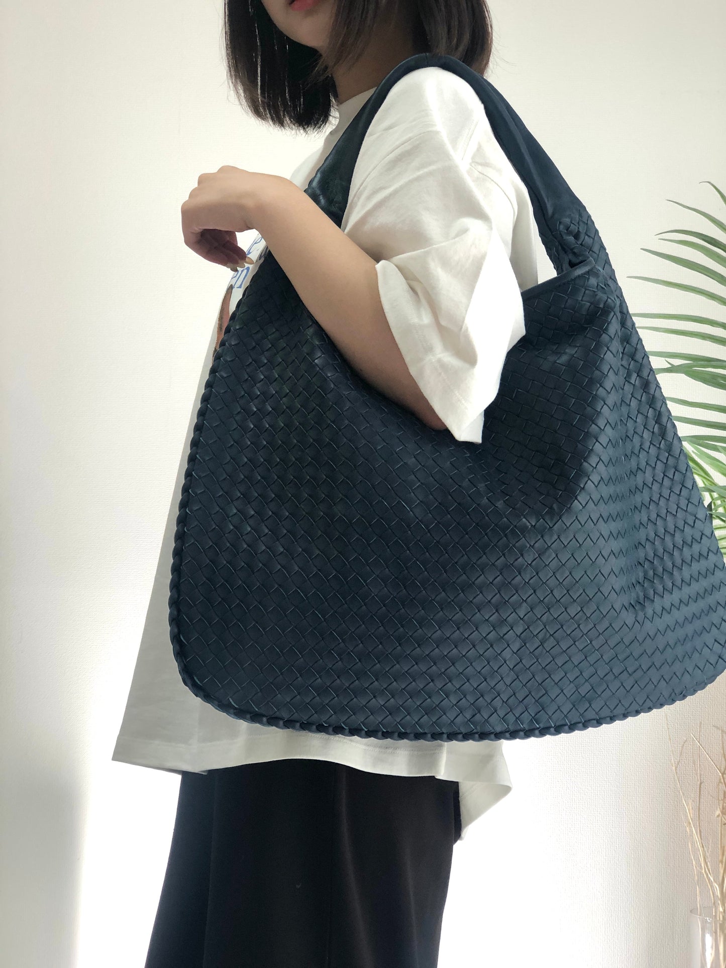 Bottega Veneta Intrecciato 皮革 Hobo 包 藍色 復古 awvey7