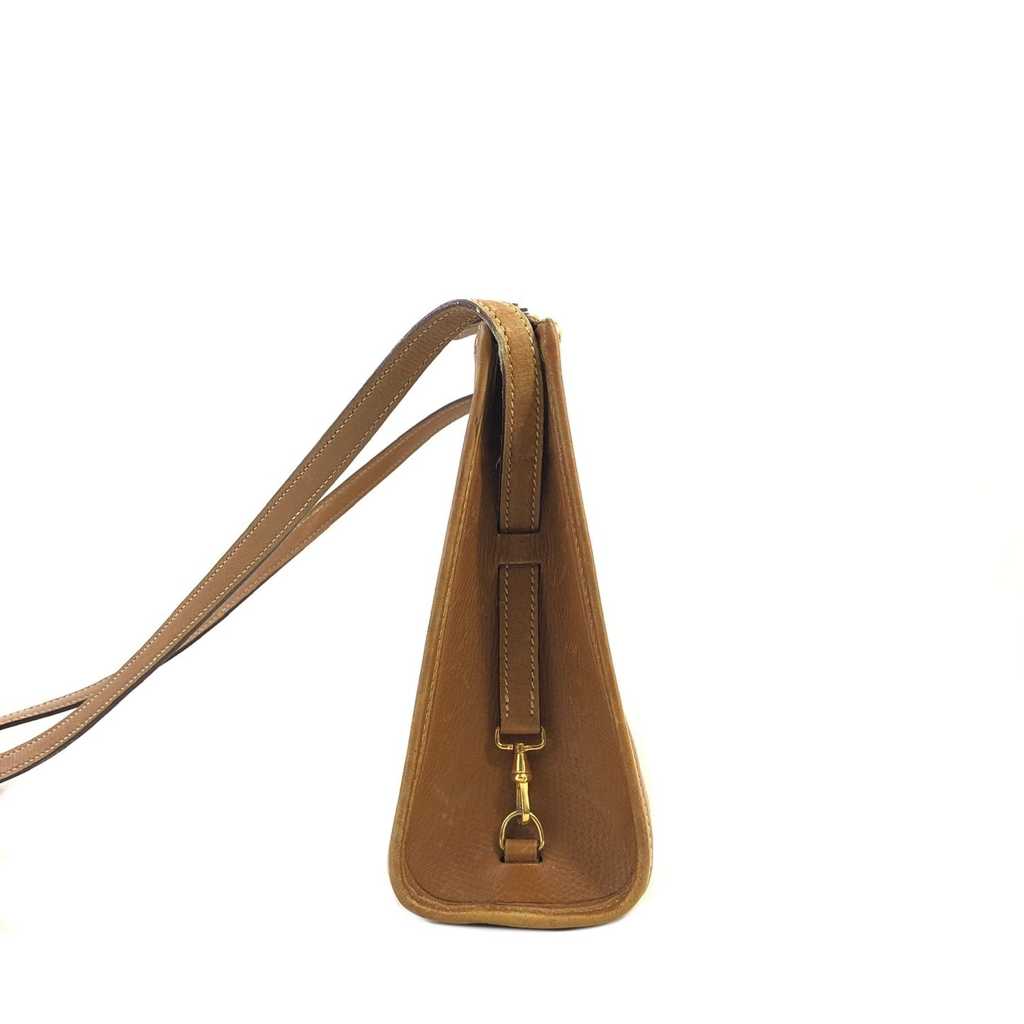 HERMES Canvas Crossbody Shoulder bag Beige Vintage Old nd6t4j