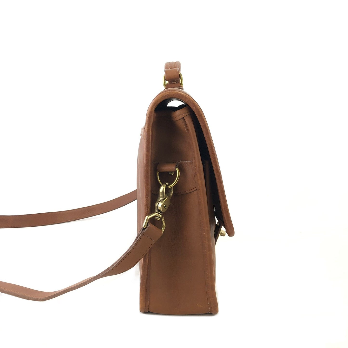 COACH Grab Leather Turnlock Brief Bag Brown Vintage Old euaujd