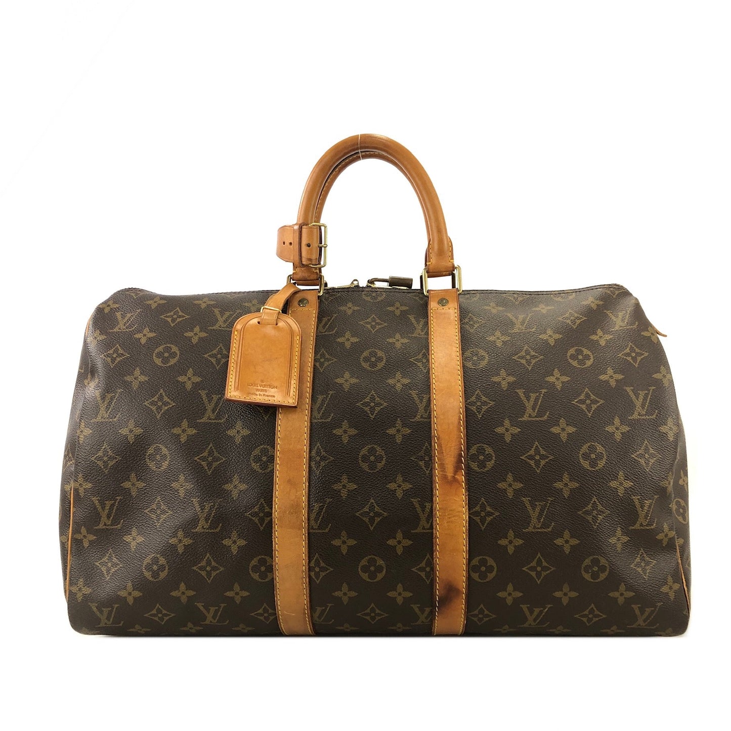 LOUIS VUITTON monogram keepall45 M41428 boston bag Brown Vintage Old t75hrk