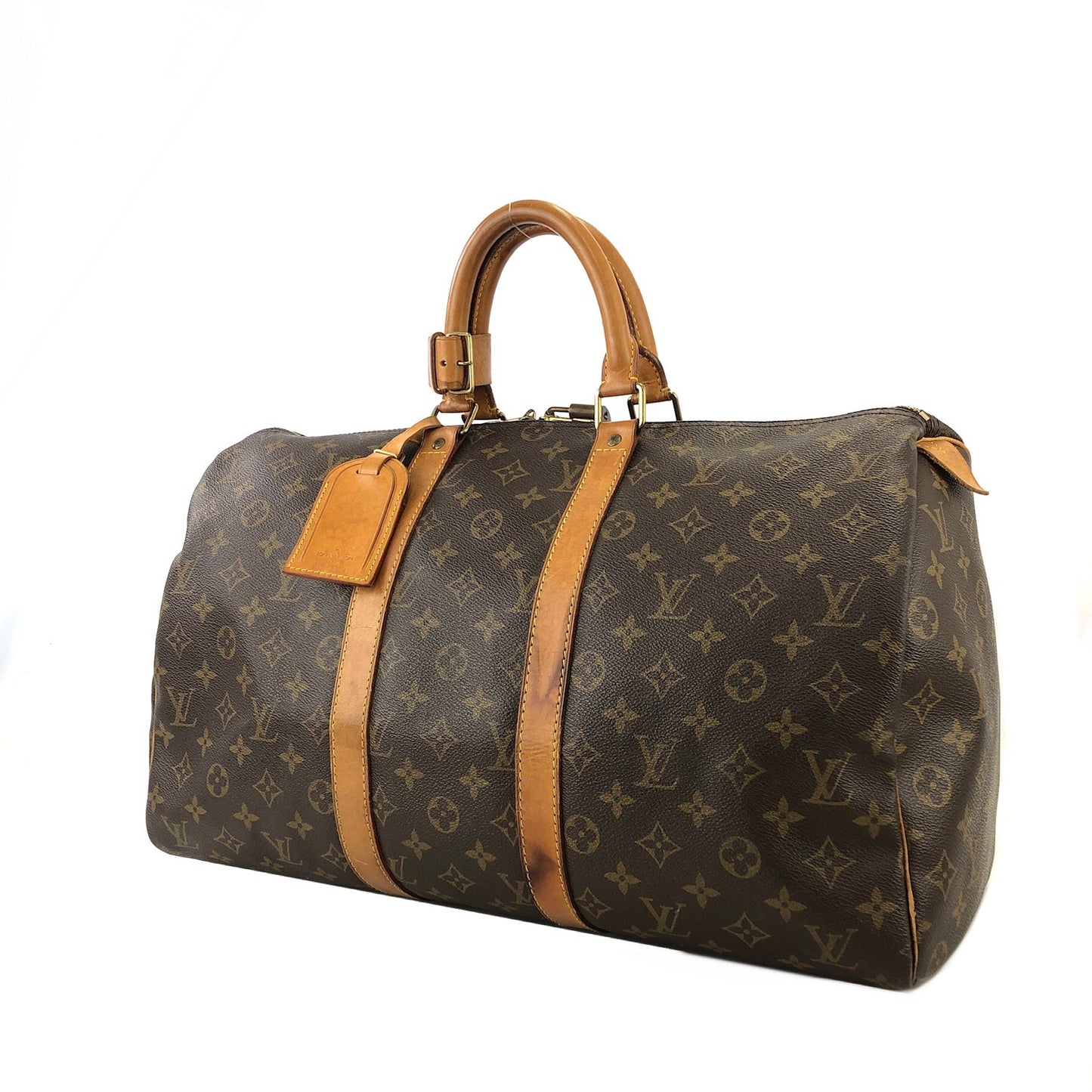 LOUIS VUITTON monogram keepall45 M41428 boston bag Brown Vintage Old t75hrk