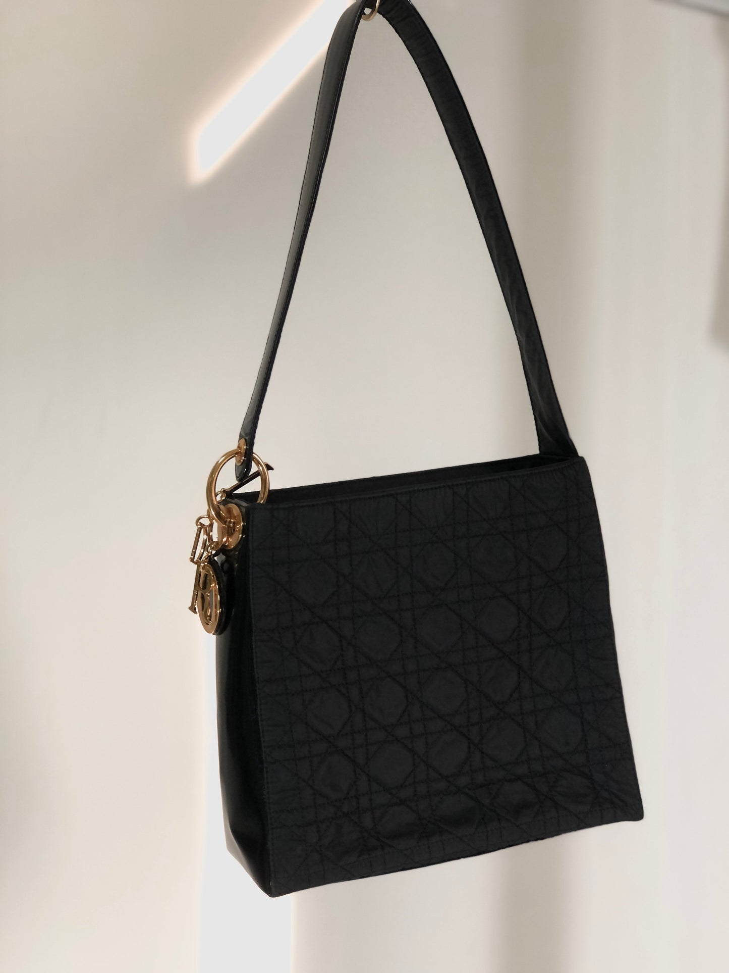 Christian Dior Cannage 尼龍肩背包 黑色 復古 spxywa