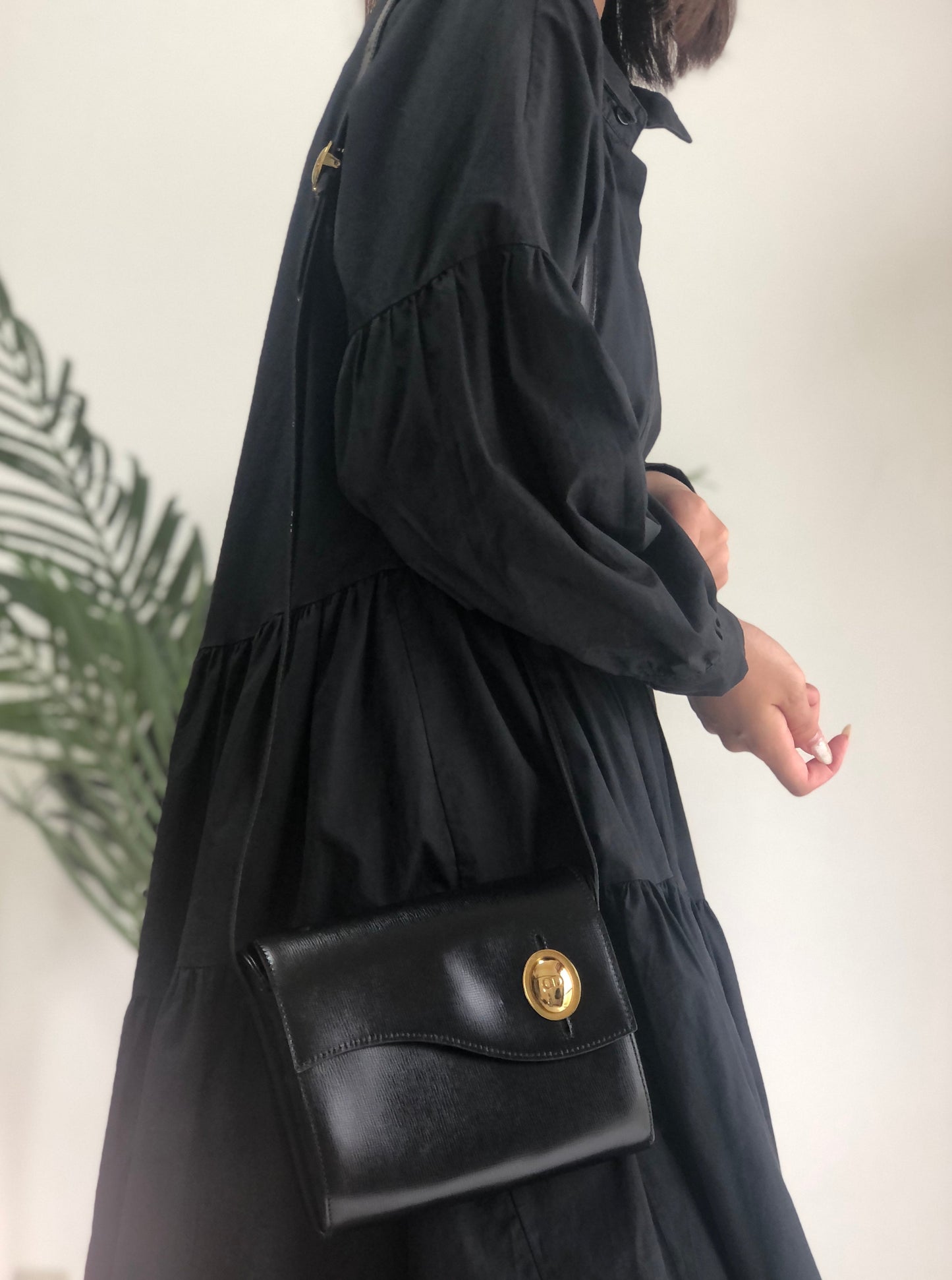 Christian Dior CD Logo Wave 斜背包 肩背包 黑色 復古 舊款 m5w356
