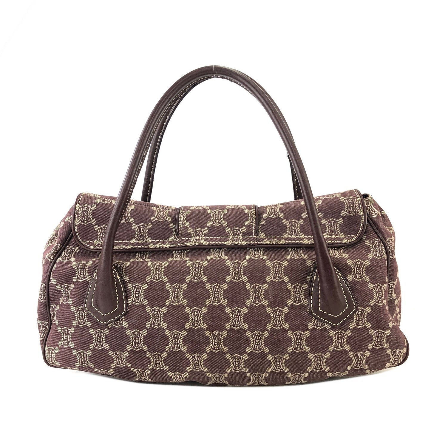 CELINE Paris Macadam Front Buckle Boston bag Purple Vintage Old CELINE r3uwfa