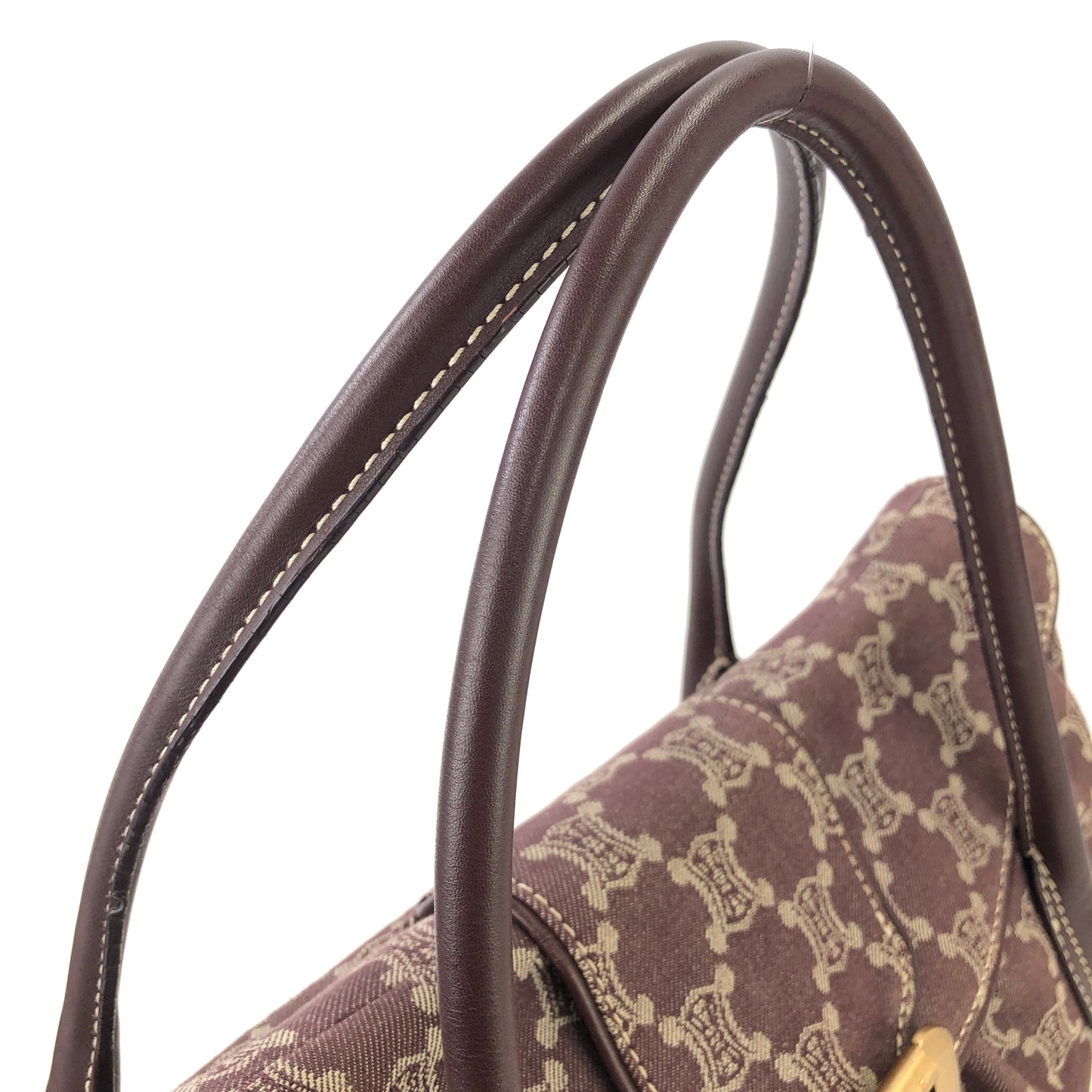 CELINE Paris Macadam Front Buckle Boston bag Purple Vintage Old CELINE r3uwfa