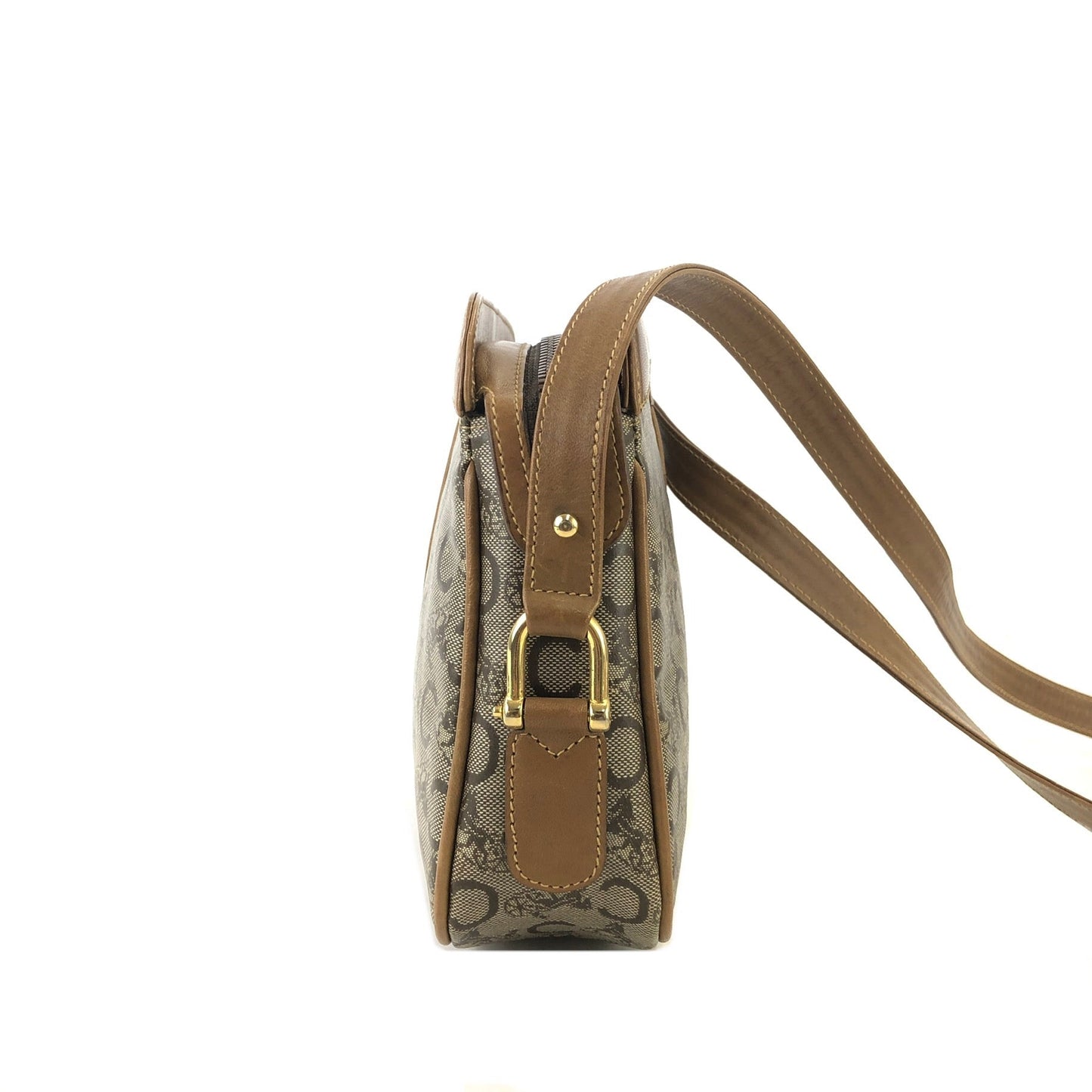 CELINE C Macadam Horse carriage Shoulder bag Brown Vintage Old CELINE 65fhzk