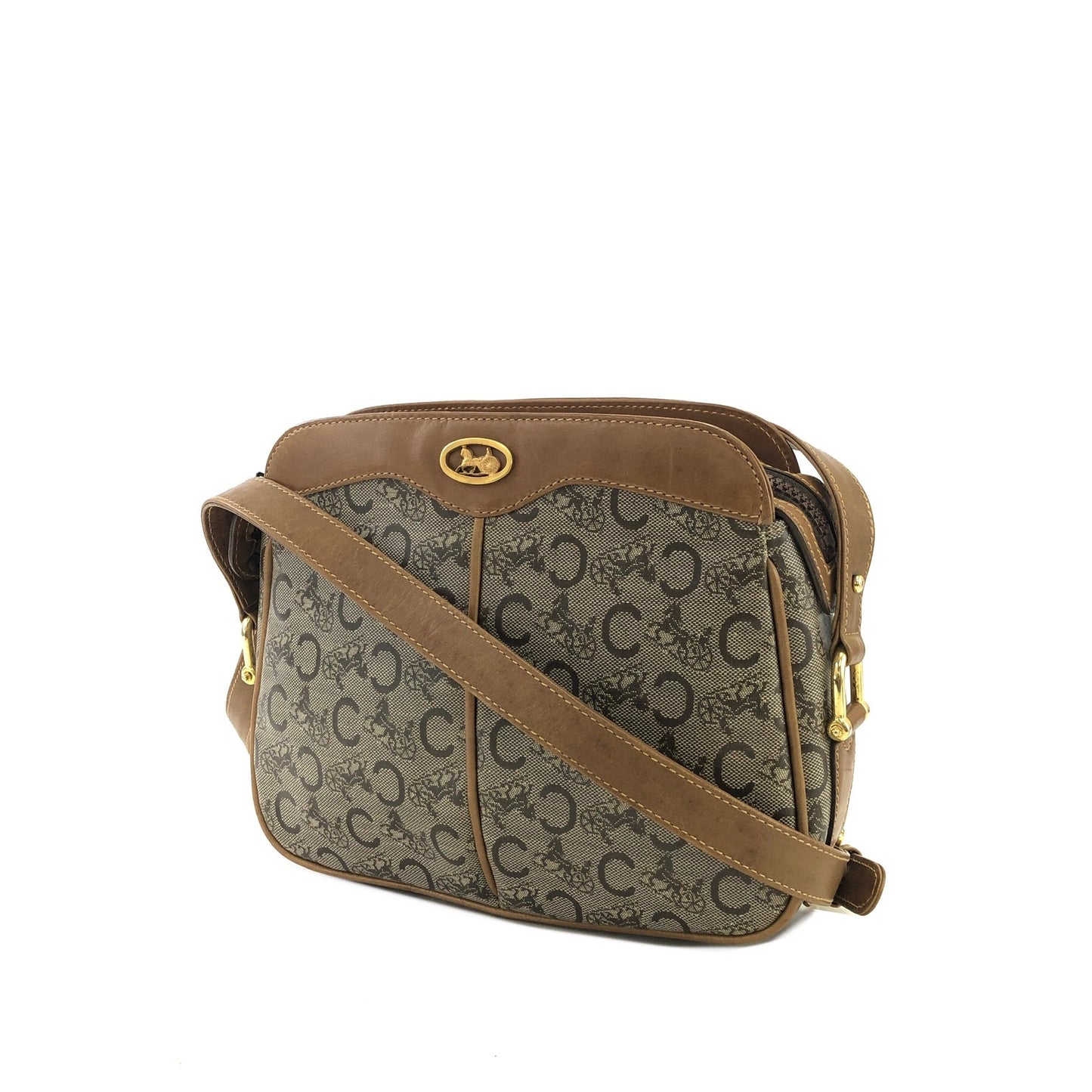 CELINE C Macadam Horse carriage Shoulder bag Brown Vintage Old CELINE 65fhzk