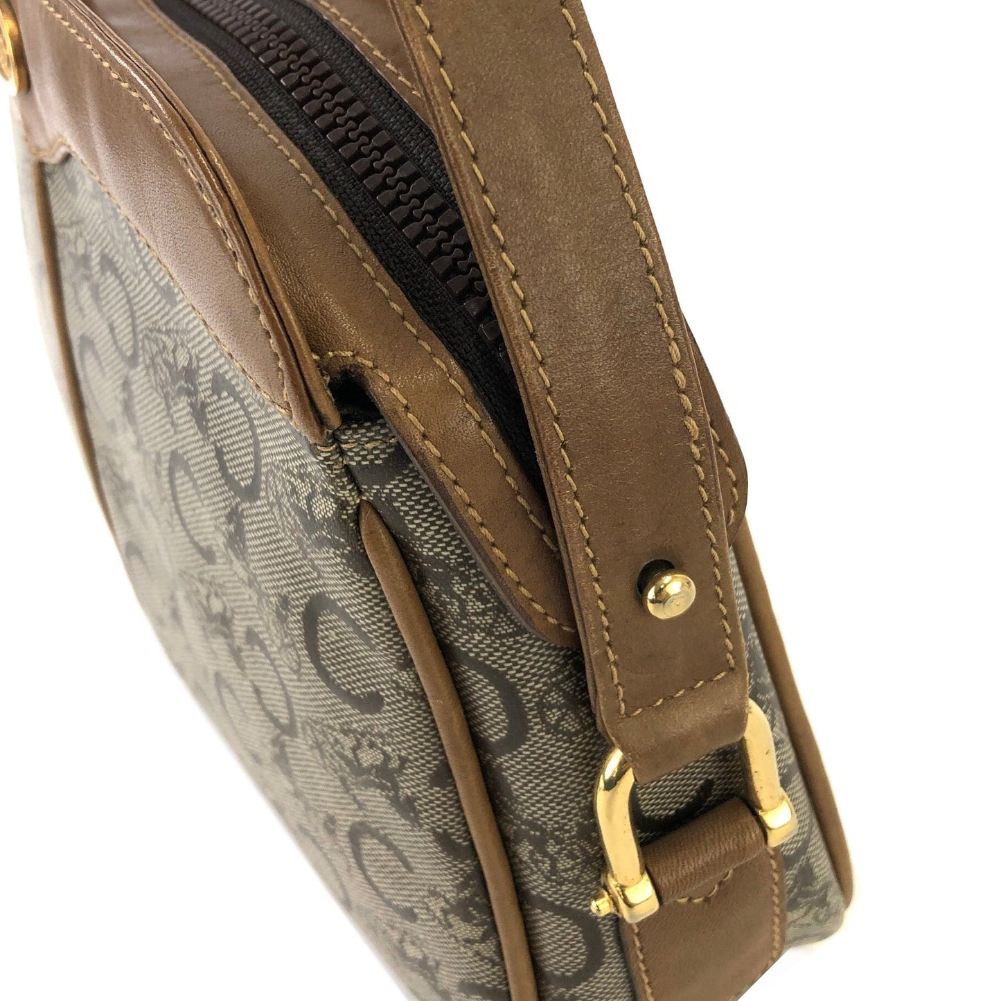 CELINE C Macadam Horse carriage Shoulder bag Brown Vintage Old CELINE 65fhzk