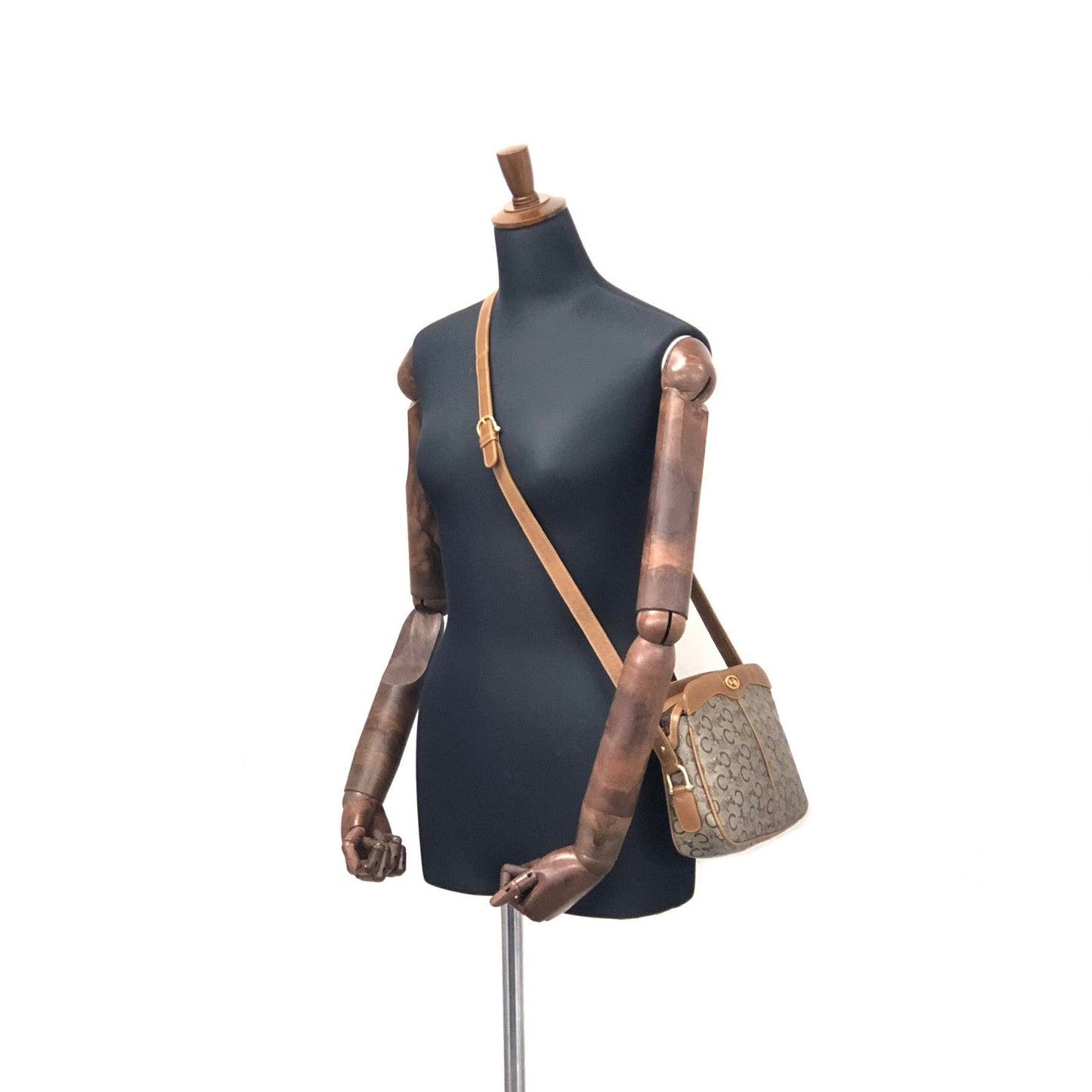 CELINE C Macadam Horse carriage Shoulder bag Brown Vintage Old CELINE 65fhzk