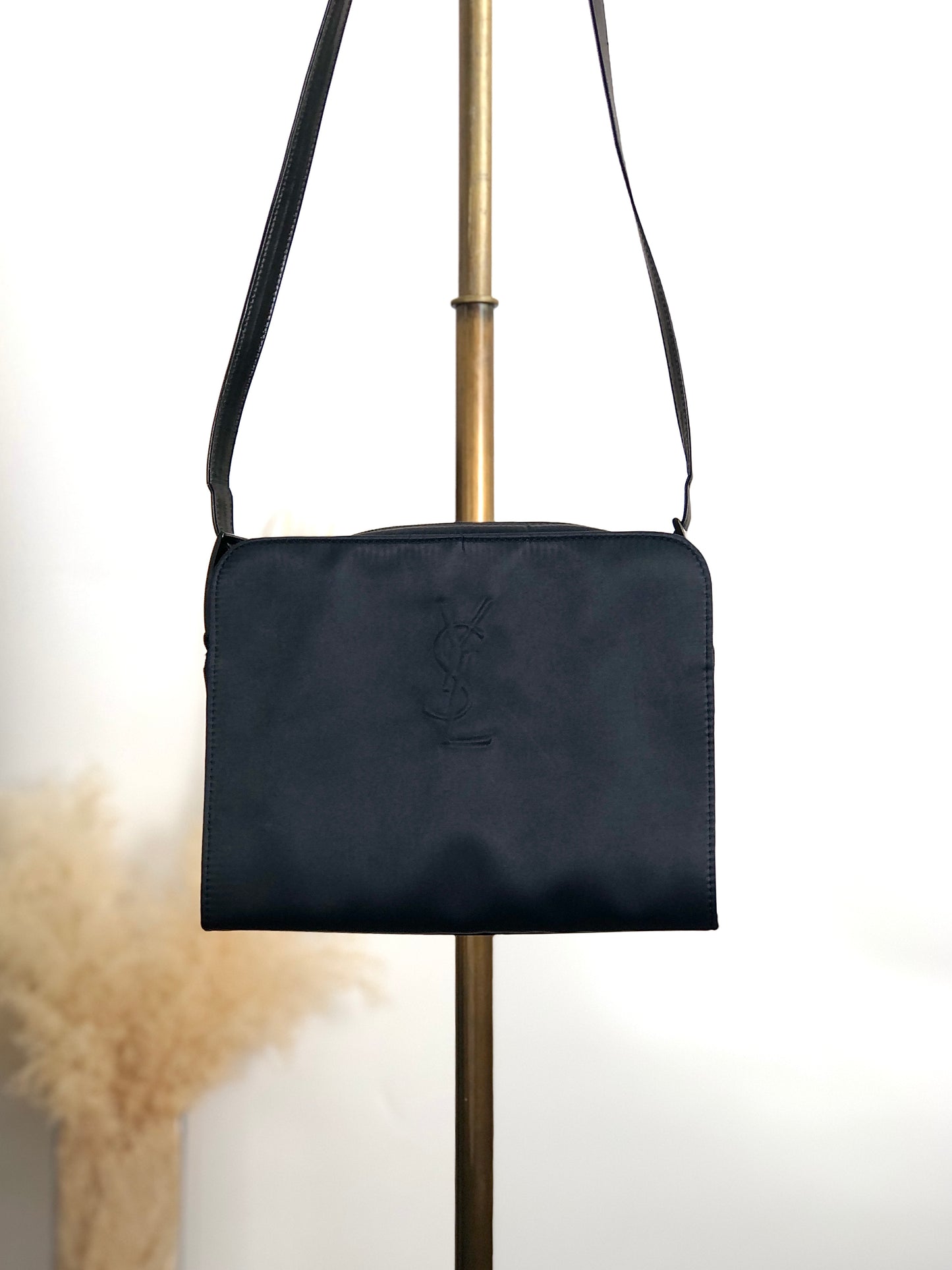Yves Saint Laurent YSL 標誌肩背包 海軍藍 復古 iav52t