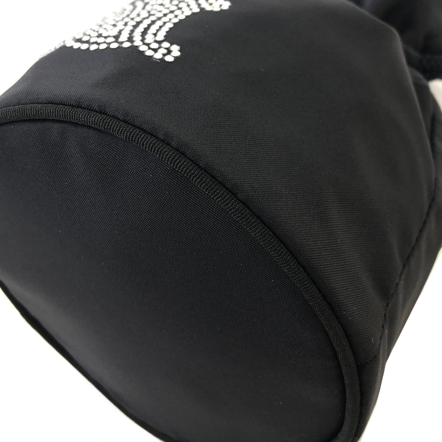 CELINE Triomphe Bijou Nylon Drawstring Mini Bag Handbag Black Vintage Old Celine eerin5