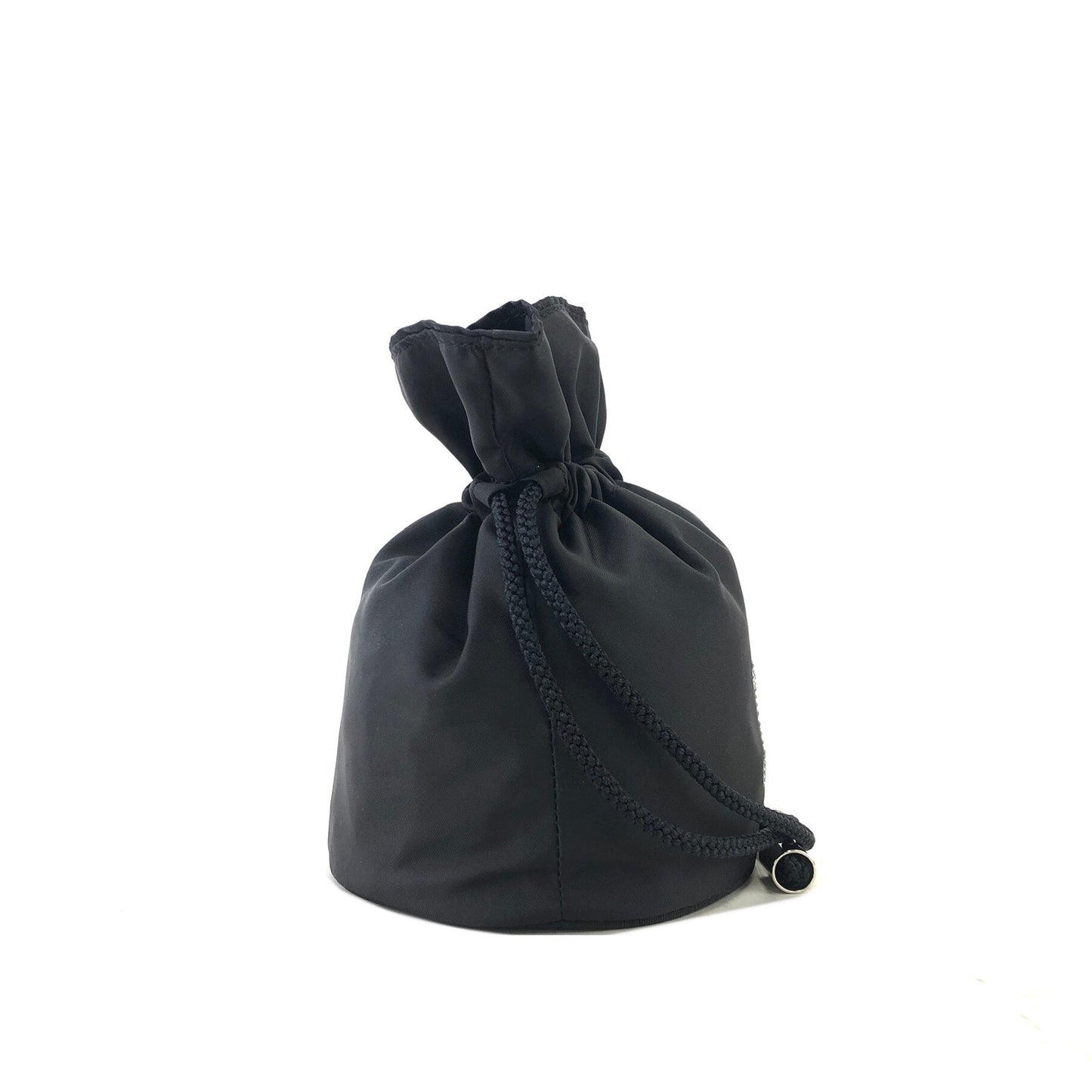 CELINE Triomphe Bijou Nylon Drawstring Mini Bag Handbag Black Vintage Old Celine eerin5