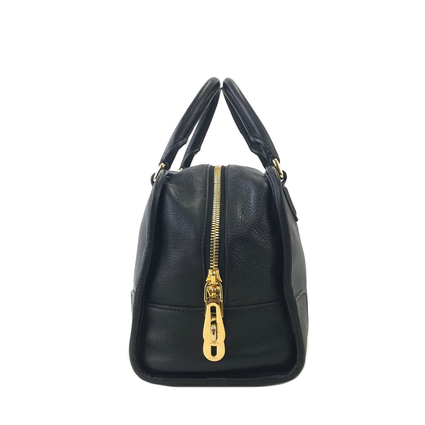 LOEWE Amazona 28 Anagram Leather Bostonbag Handbag Black Vintage f3cwxt