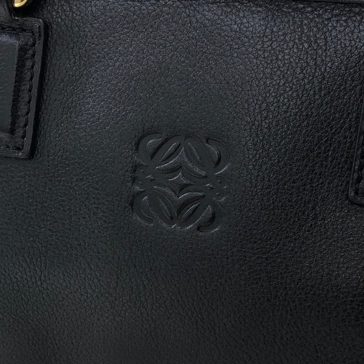 LOEWE Amazona 28 Anagram Leather Bostonbag Handbag Black Vintage f3cwxt