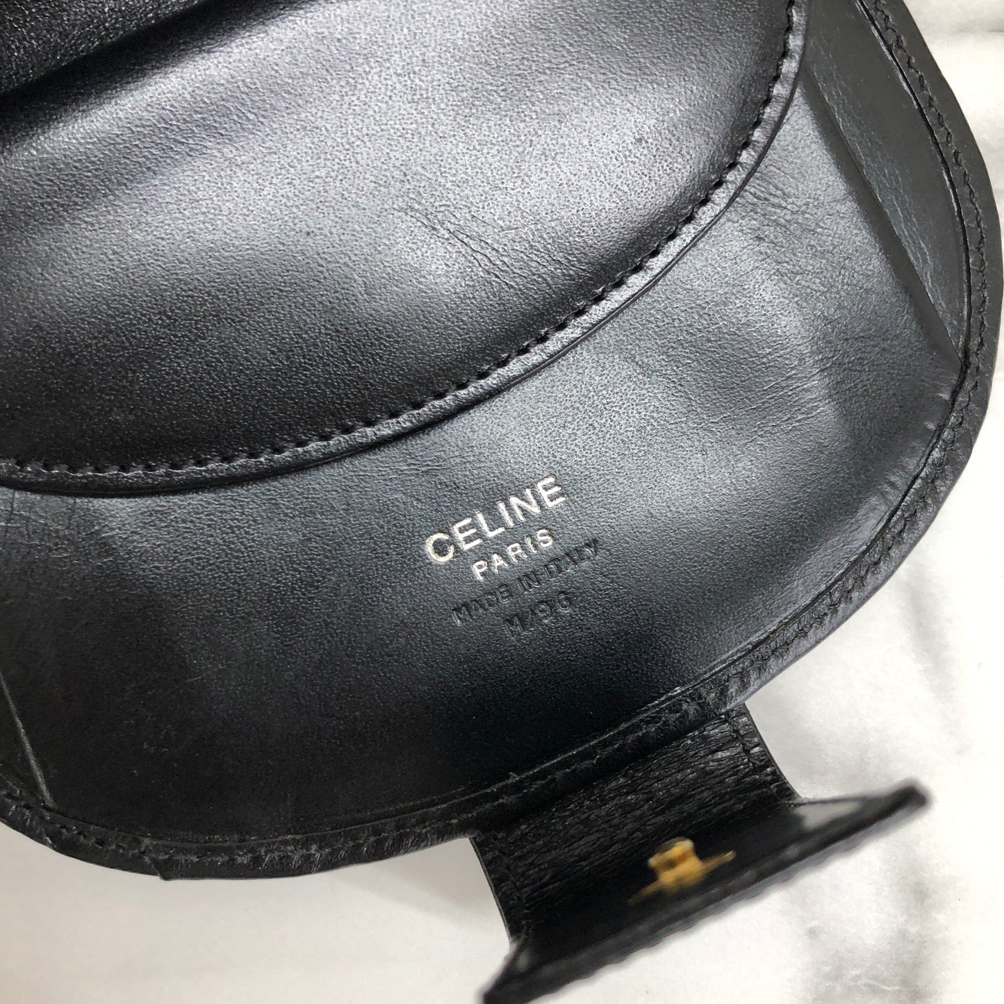 CELINE Macadam Compact Wallet Black Accessory Vintage Old celine 6kdjtv