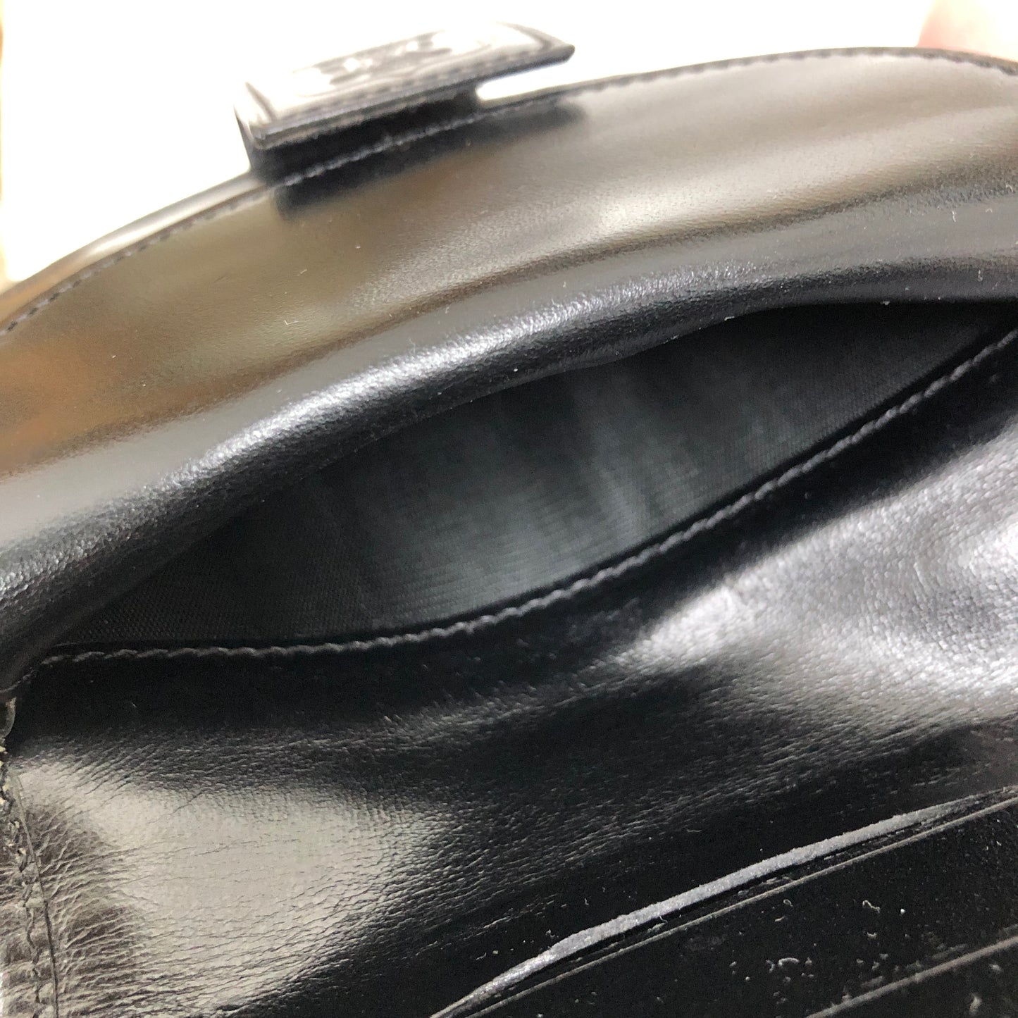 CELINE Macadam Compact Wallet Black Accessory Vintage Old celine 6kdjtv