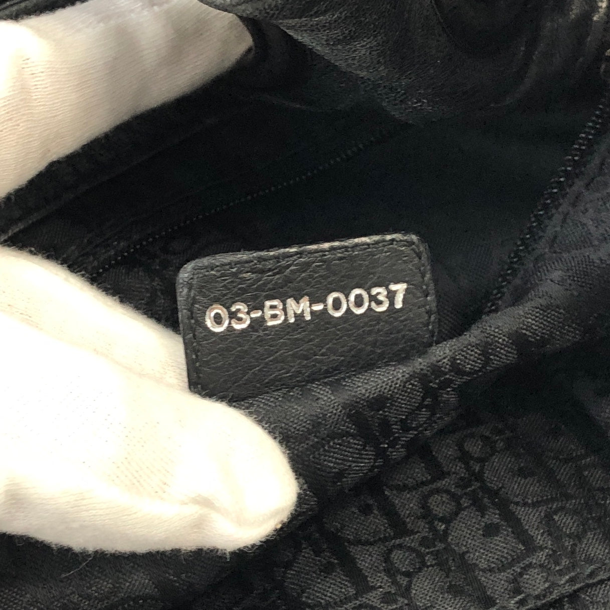 Christian Dior Cannage dior D Charm Nylon Drawstring Shoulder bag Black Vintage Old uetep7