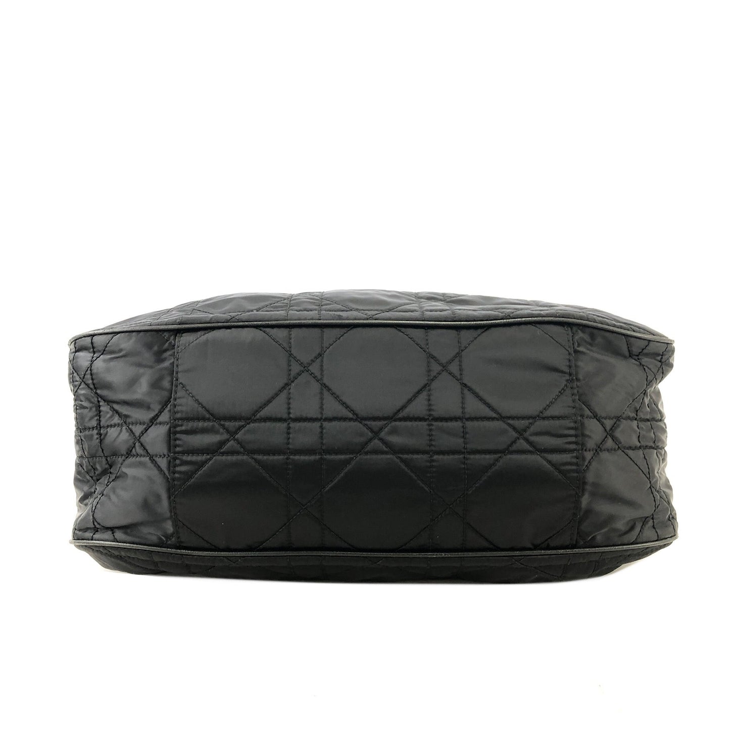 Christian Dior Cannage dior D Charm Nylon Drawstring Shoulder bag Black Vintage Old uetep7